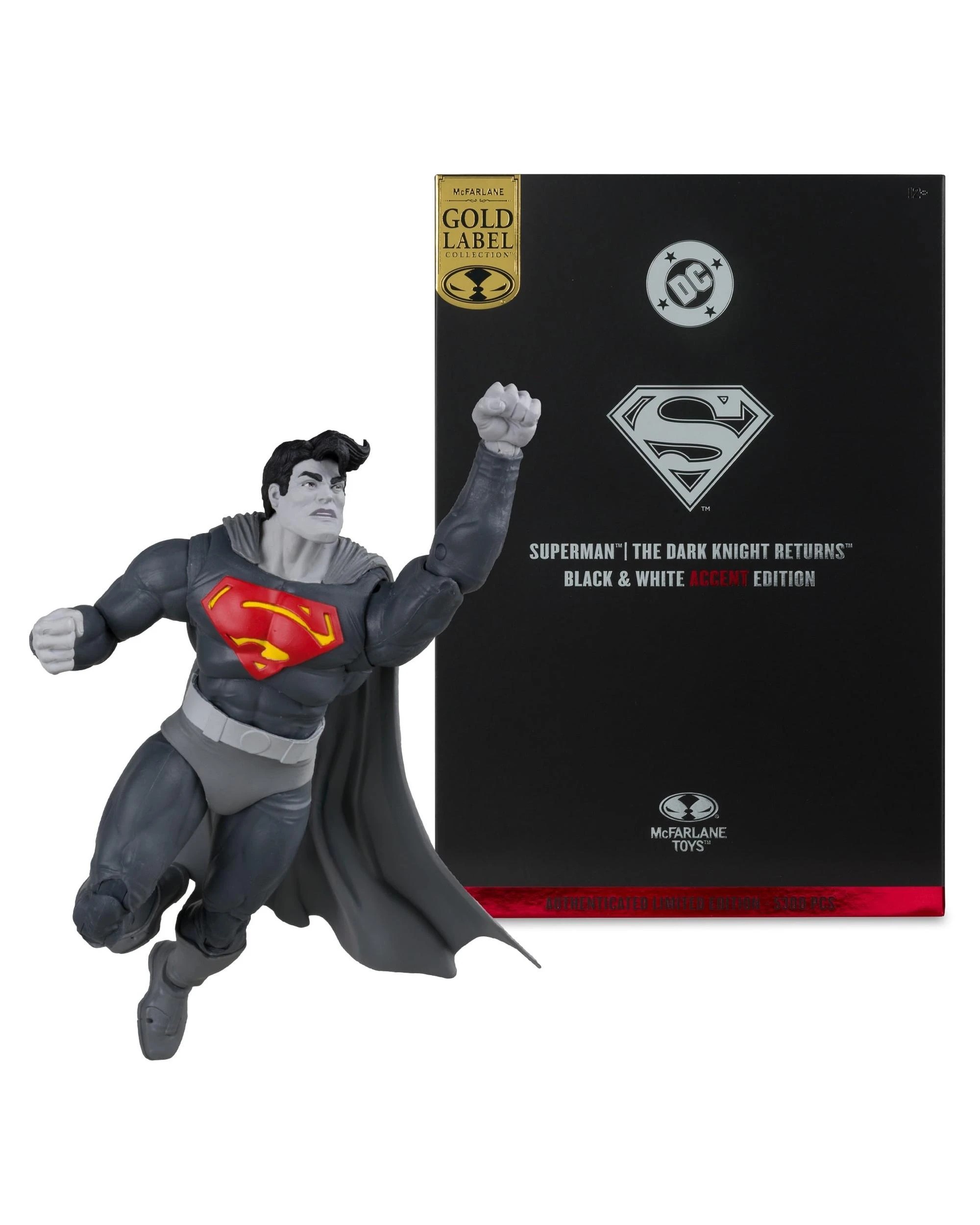 1 DC Multiverse Gold Label Superman Dark Knight Returns Black and White Accent Edition 7 inch Action Figure, 1 of 10
