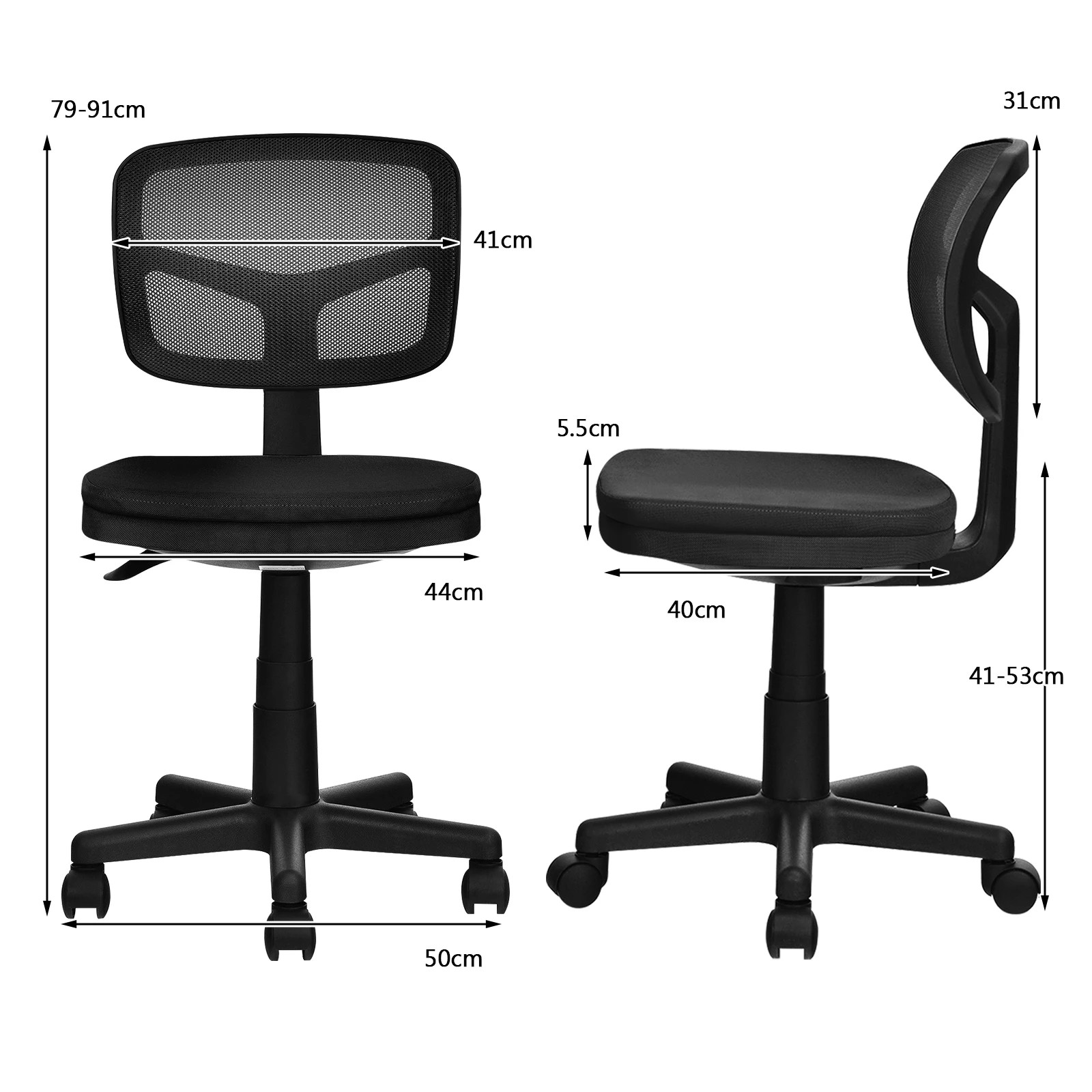 3 Costway Swivel Office Chair Mesh Desk Chair Adjustable Height - Black, 3 of 5