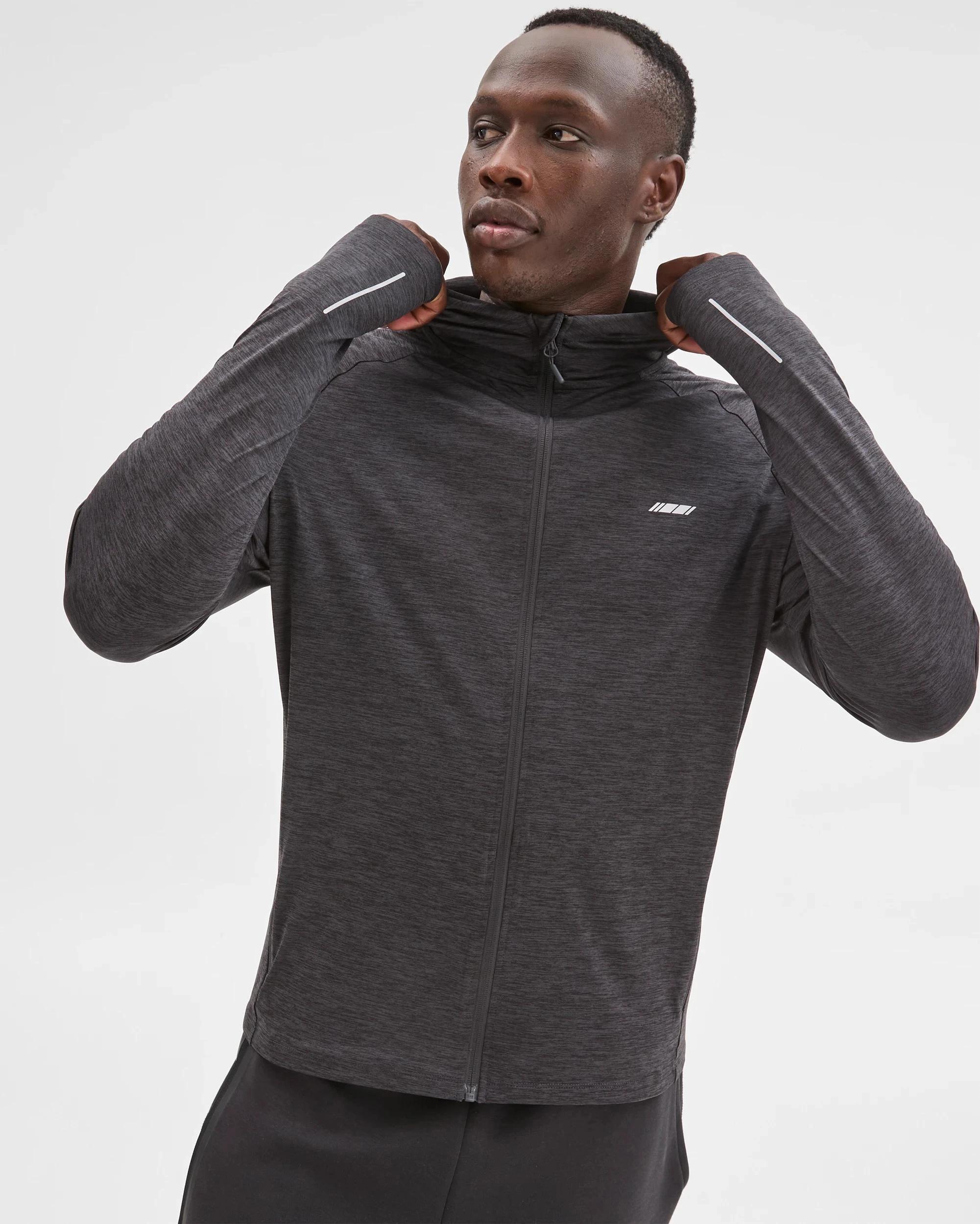 1 Target Active Panelled Zip Through Hoodie BLACK, 1 of 7