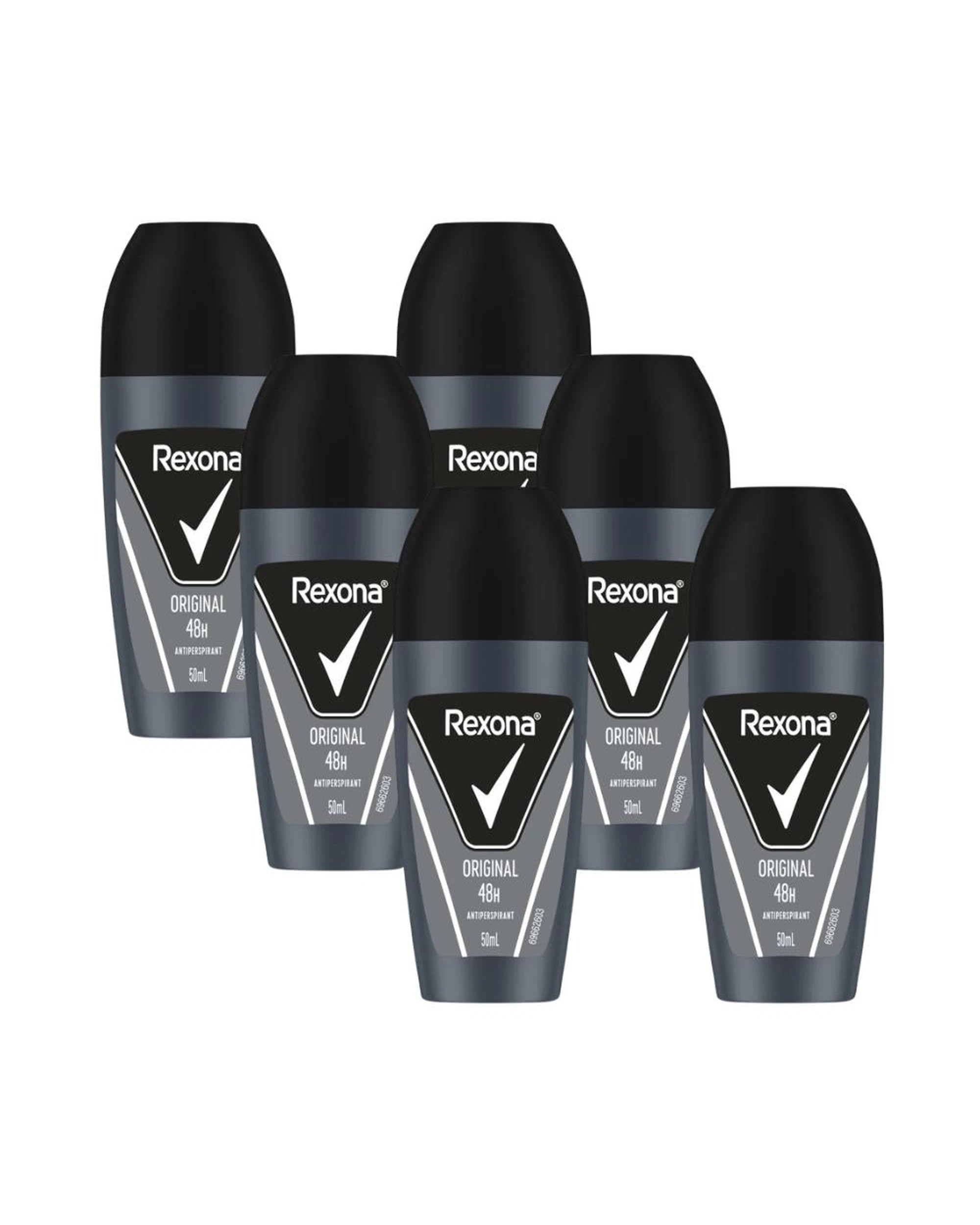 1 6 x Rexona Men Original 48 Hour Antiperspirant Deodorant 50mL, 1 of 2