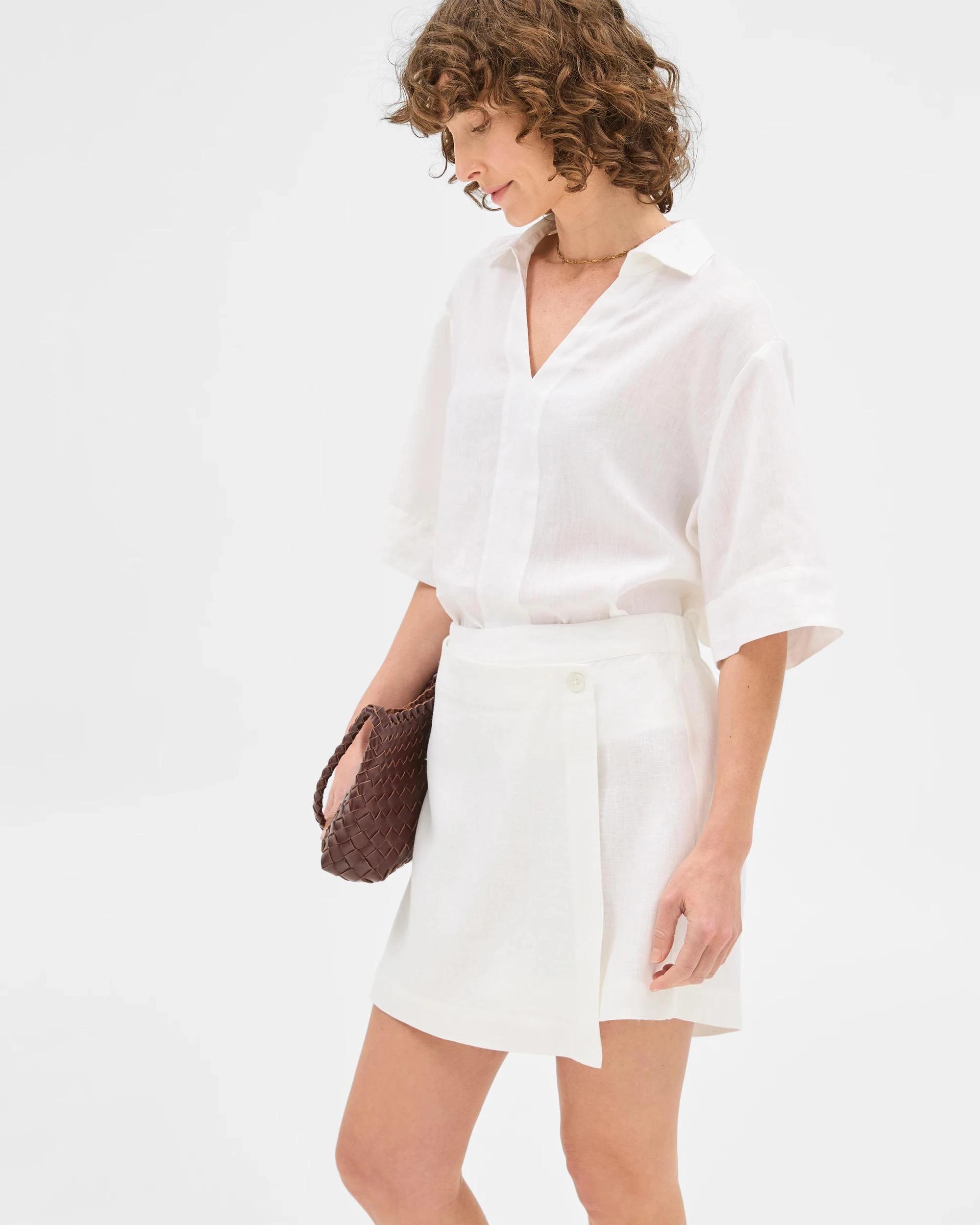 3 Target European Linen Wrap Skort WHITE, 3 of 6