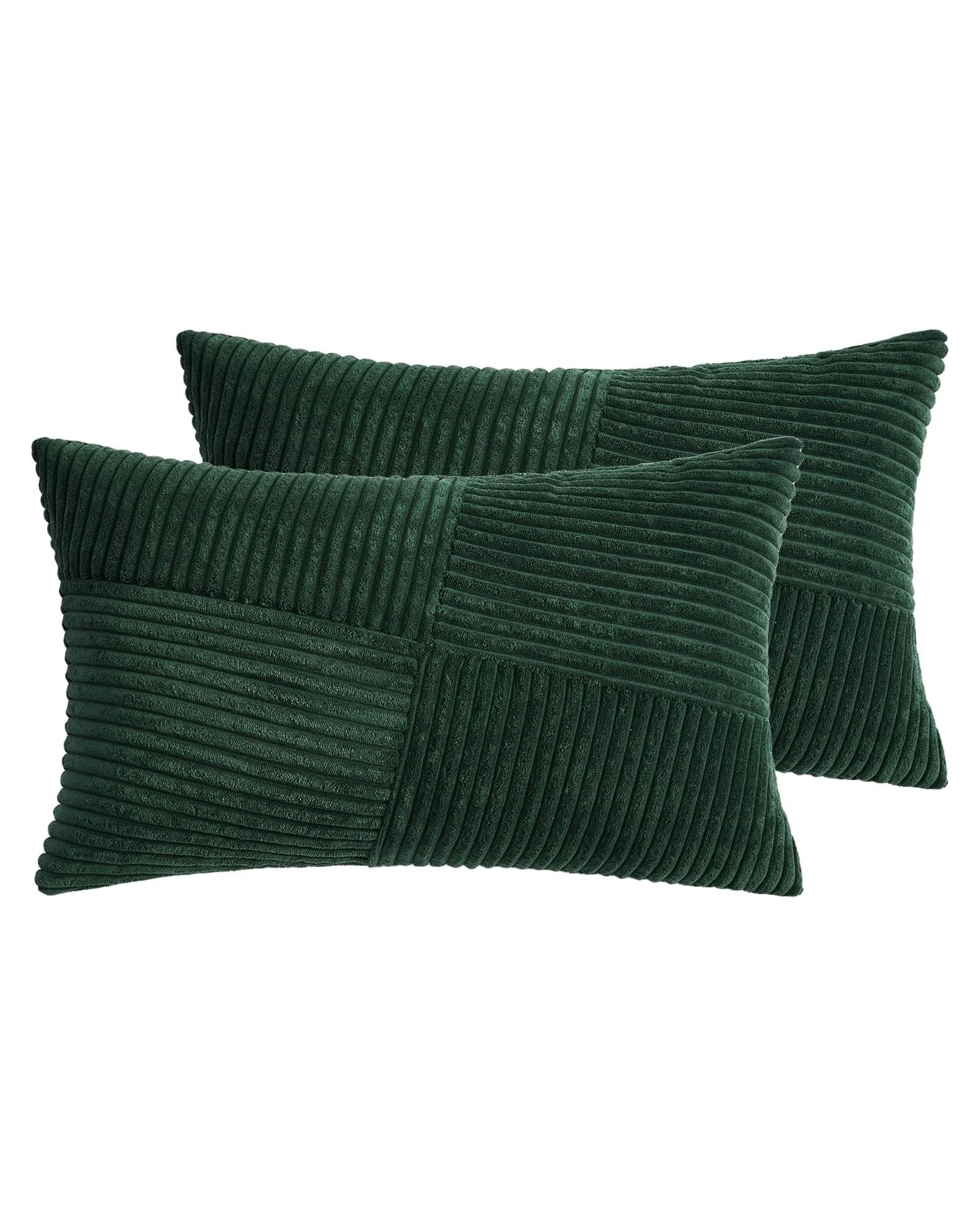 2 Gioia Casa 2-Pack Corduroy Windmill Inspired Cushion Covers 30x50cm - Forest Green, 2 of 2
