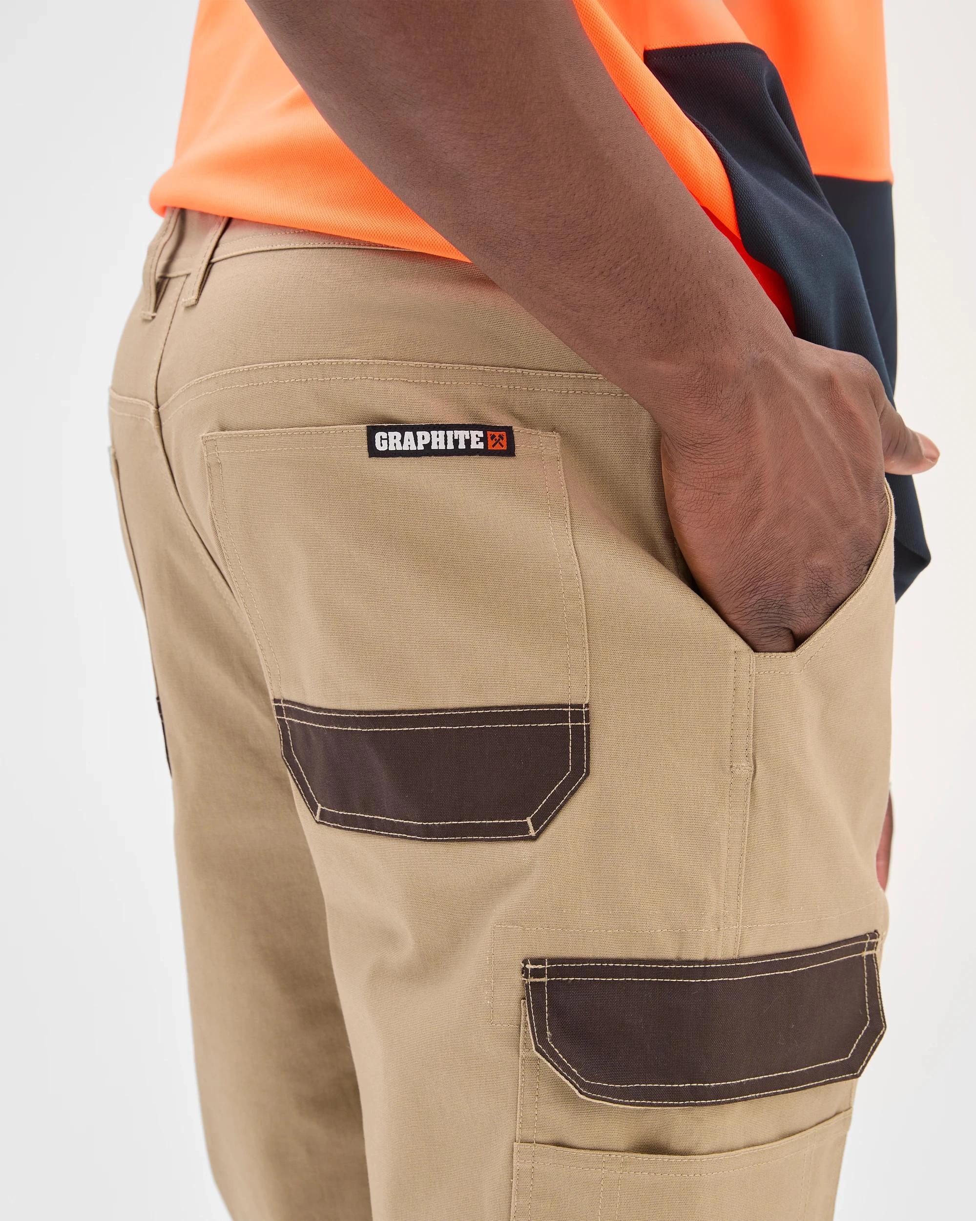 5 Australian Cotton Performance Cargo Pants - Graphite STONE, 5 of 5