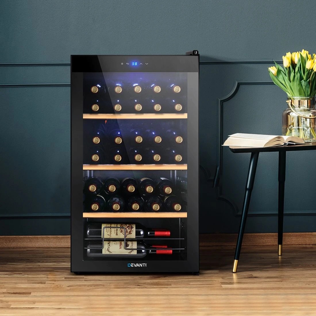 3 Devanti Wine Fridge Cooler 34 Bottles - Black, 3 of 7