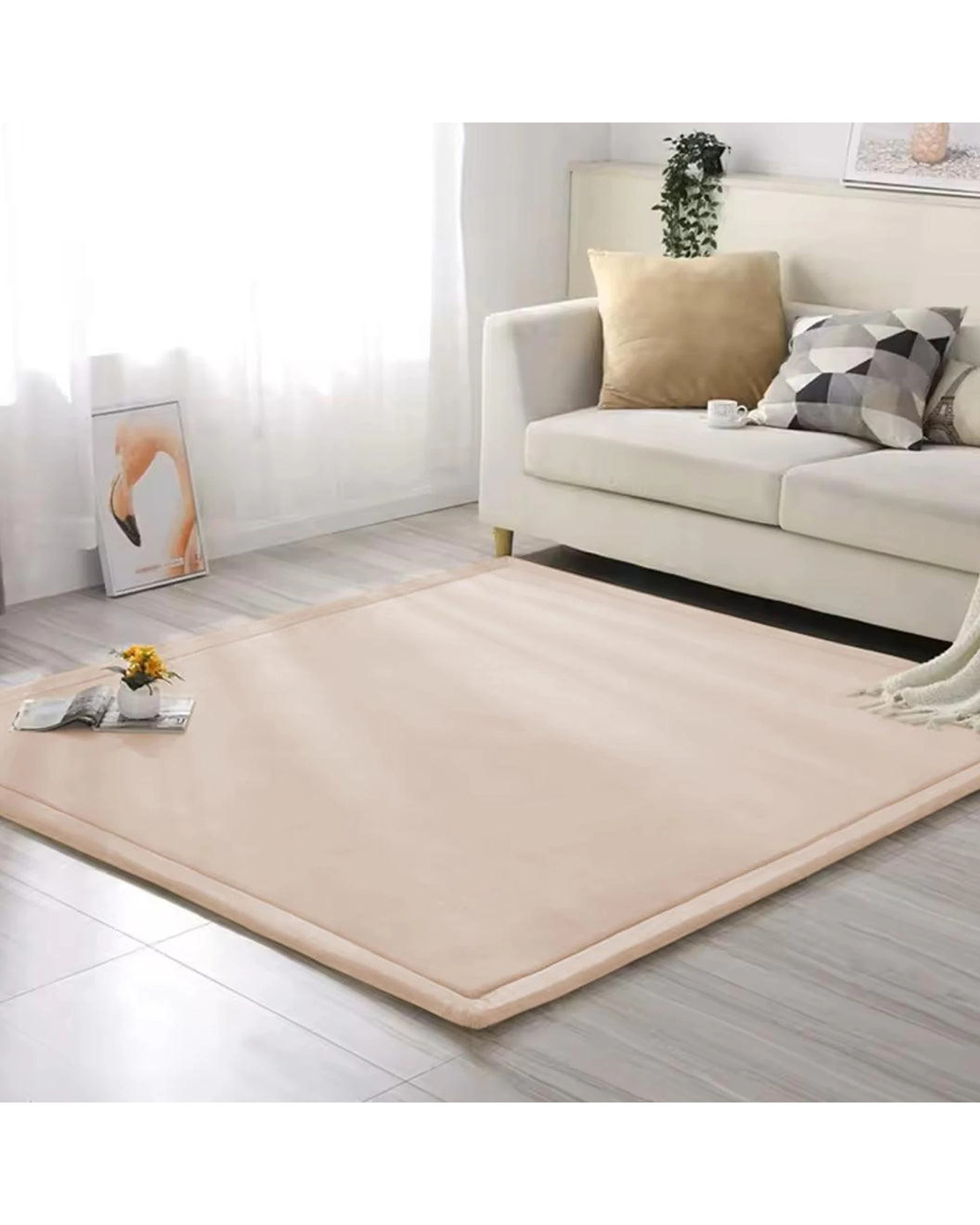 1 La Grace Home Soft Touch Ultra Plush Memory Foam Tatami Mat - 150x200cm - Beige, 1 of 10