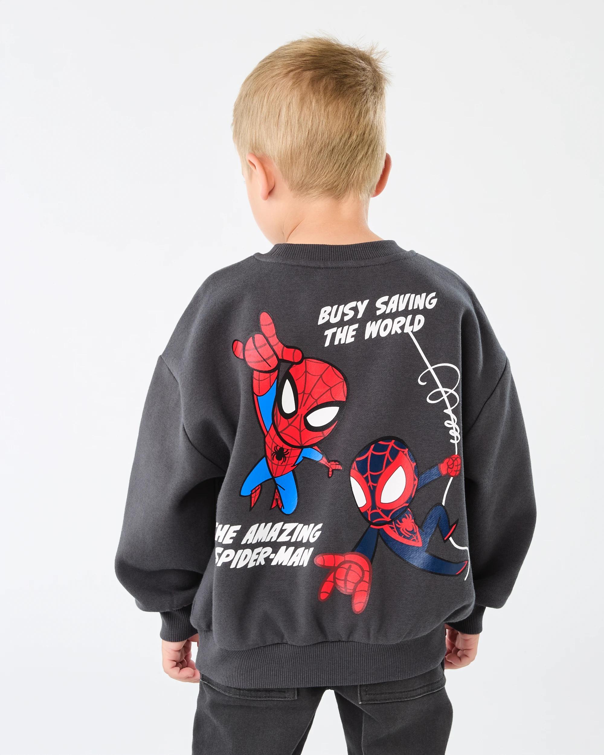 2 Spider-Man License Print Crew Neck Sweatshirt Spiderman, 2 of 8