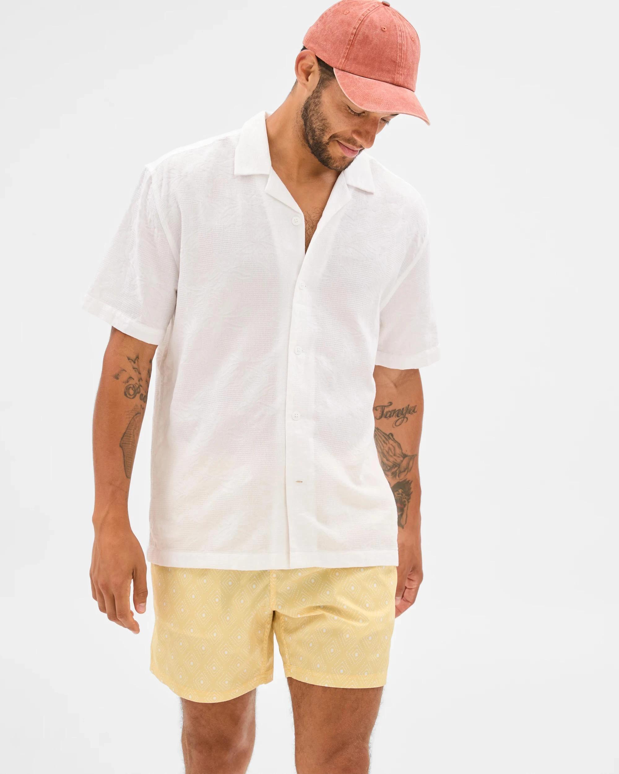 3 Target Diamond Print Volley Shorts YELLOW, 3 of 5