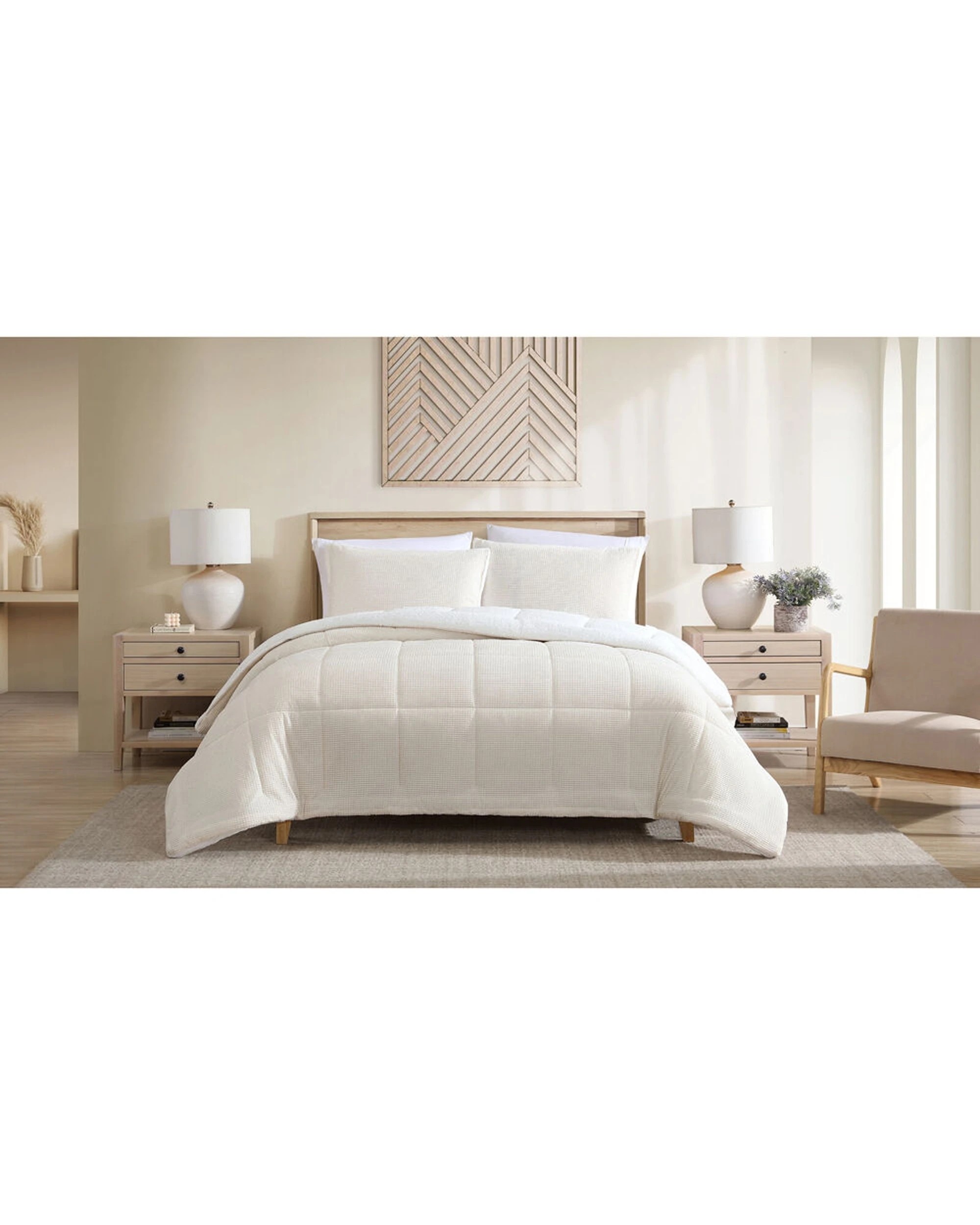 1 Ardor Boudoir 3pc Avalon Comforter Pillowcase Set Cream - Queen/King - Beige, 1 of 3