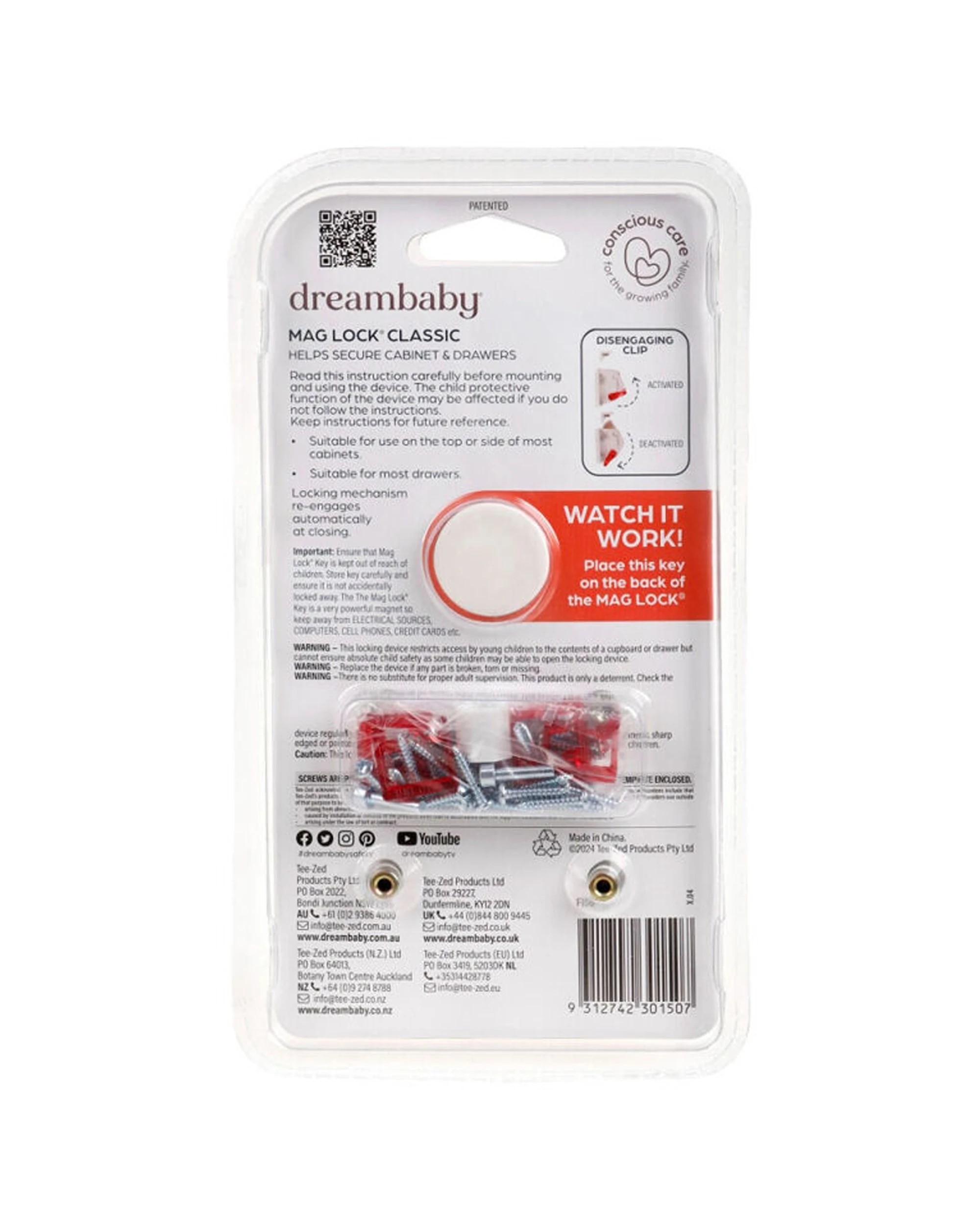 5 Dreambaby Magnetic Child Cabinet Drawer Lock 4 Locks With 1 Key - Multi, 5 of 5