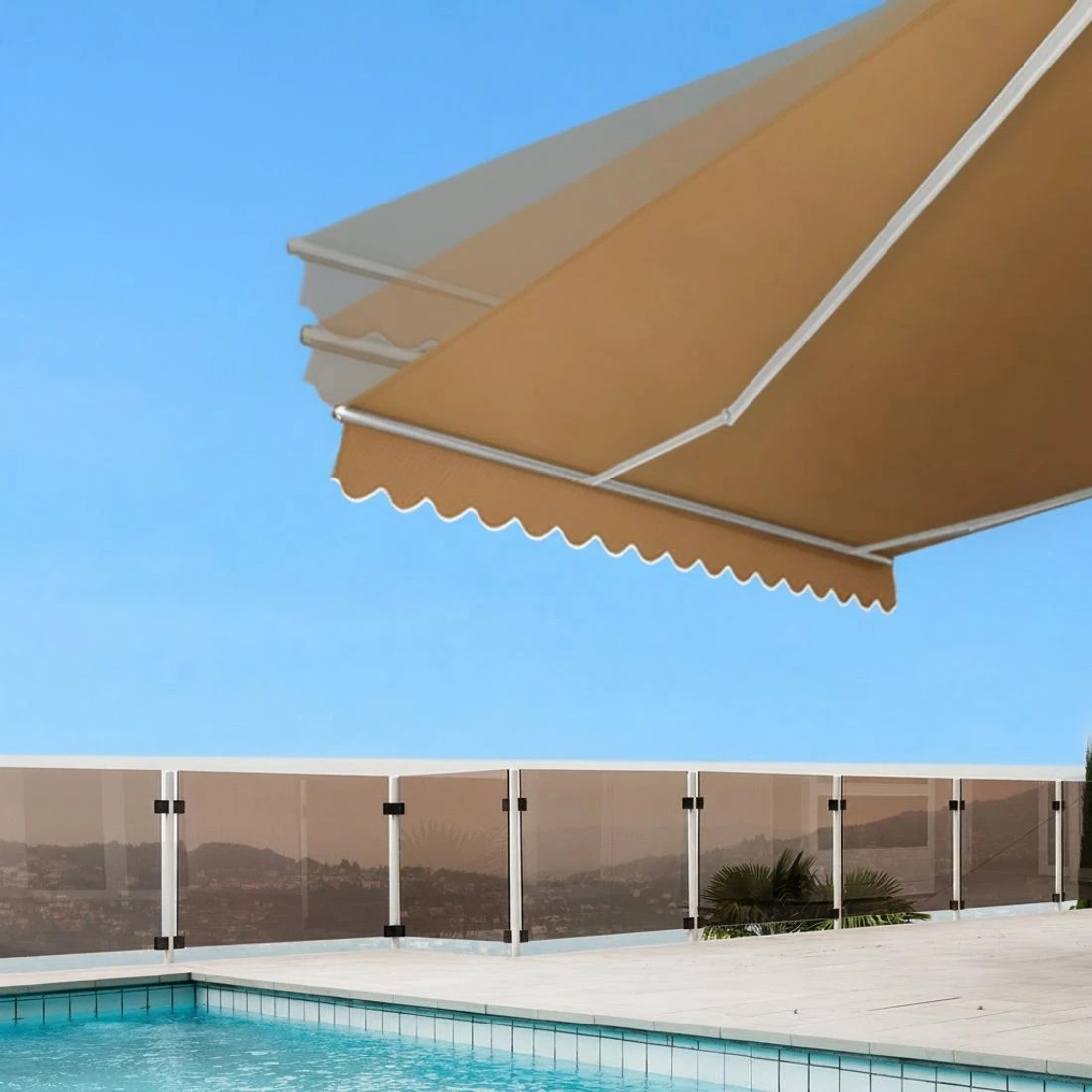 5 Instahut Retractable Folding Arm Awning Manual Sunshade 2.5Mx2M - Beige, 5 of 6