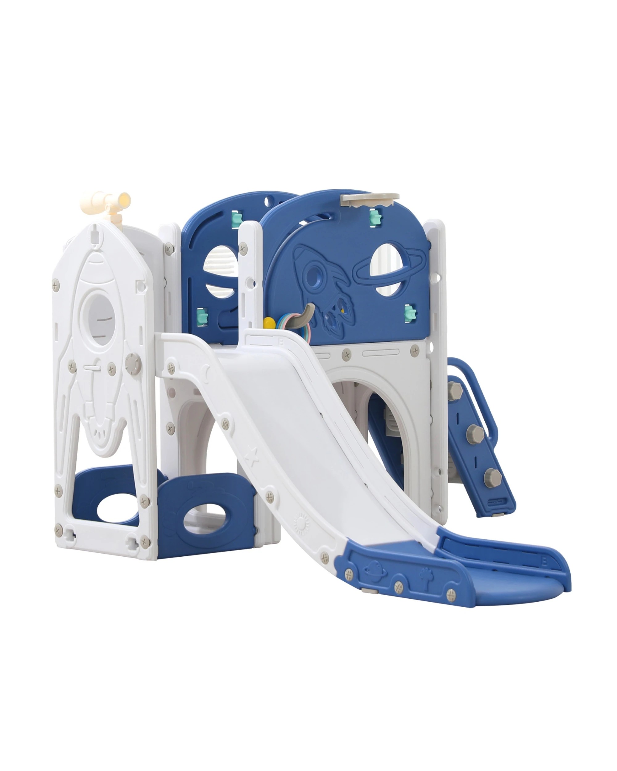 4 9 in 1 L-Shaped Toddler Slide Indoor Baby Slide Kids Playset Outdoor Playground, 4 of 10