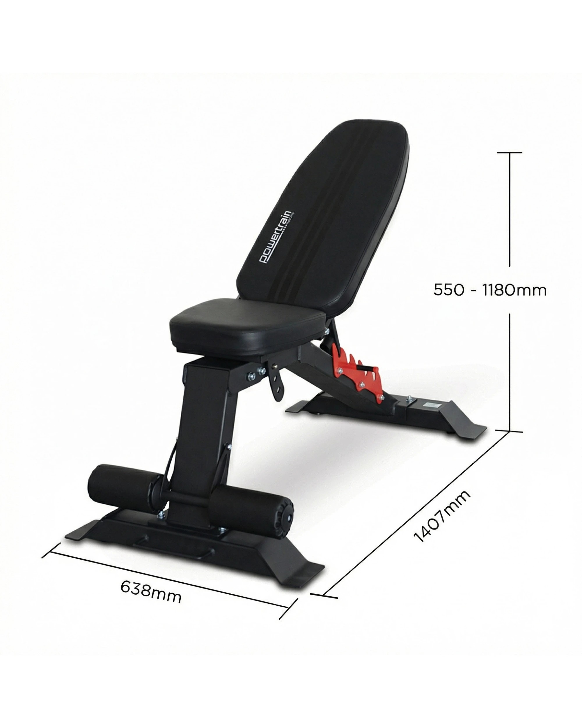 4 Powertrain 80KG Adjustable Dumbbell Set and Stand with Heavy-Duty FID Bench - Black, 4 of 10