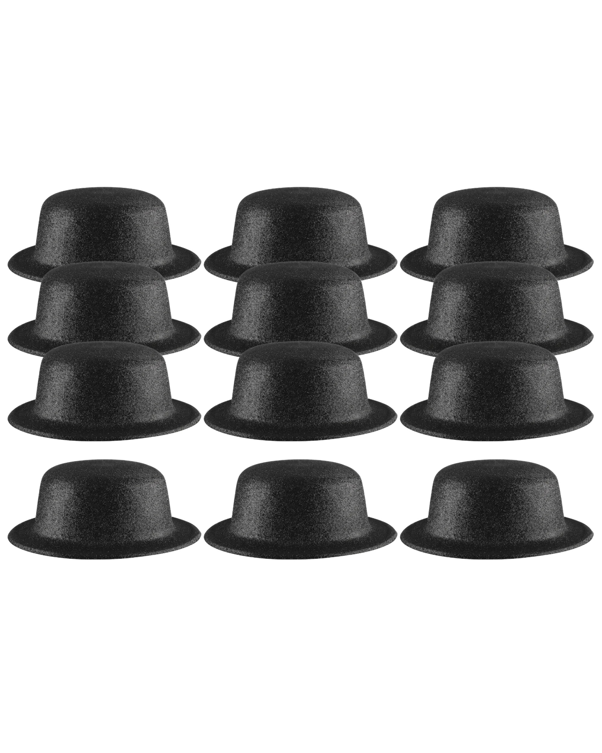 3 BR Costumes Glitter Bowler Hat Party Costume Accessory - Bulk Pack of 12, 3 of 3