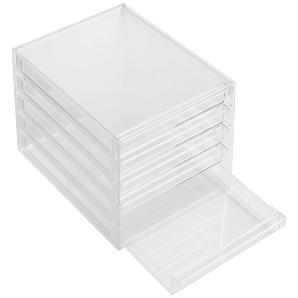 4 J.Burrows Desktop File Organiser 5 Drawer Clear, 4 of 4