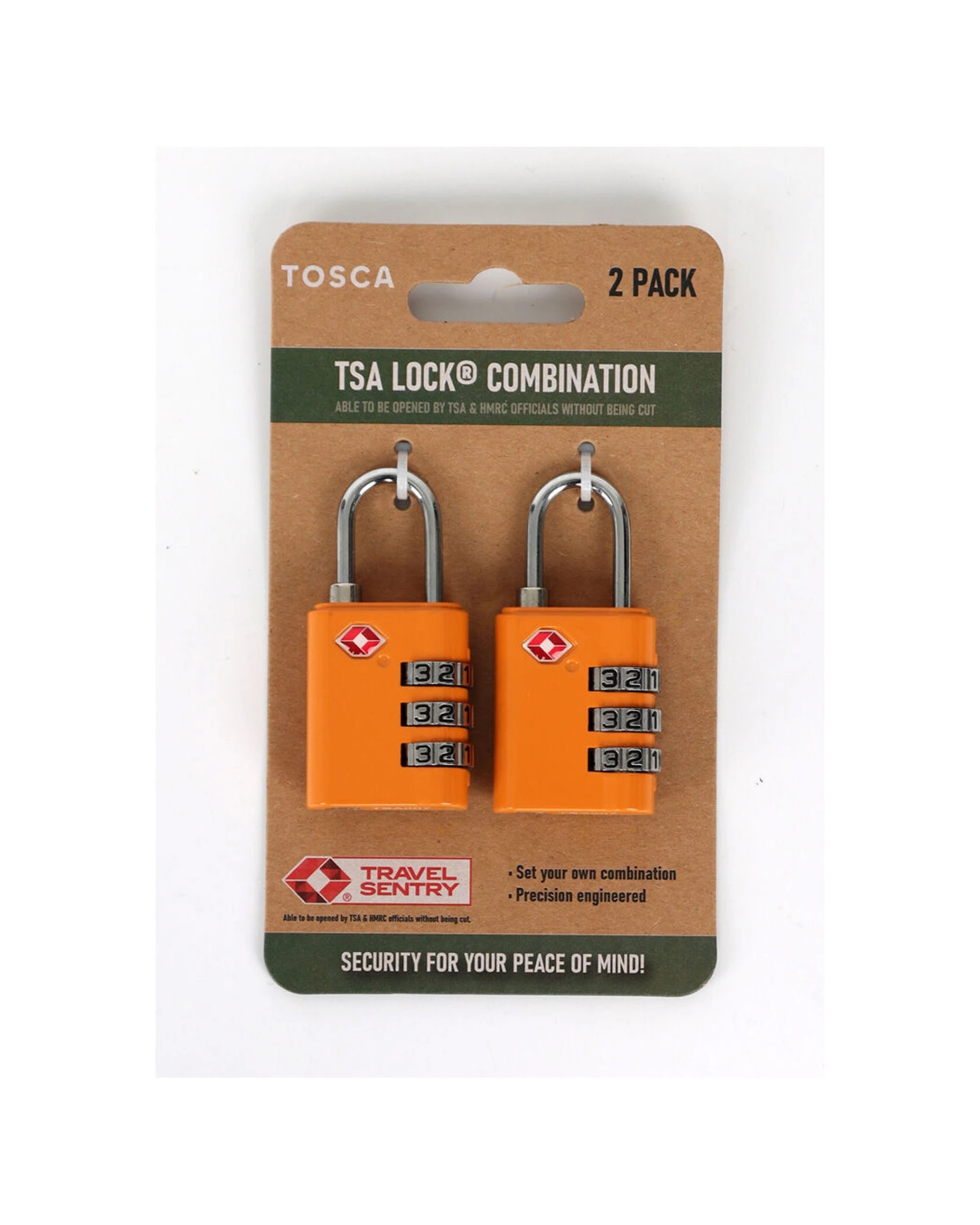 1 Tosca 2pc Travel Luggage Suitcase TSA Combination Lock - Orange, 1 of 1
