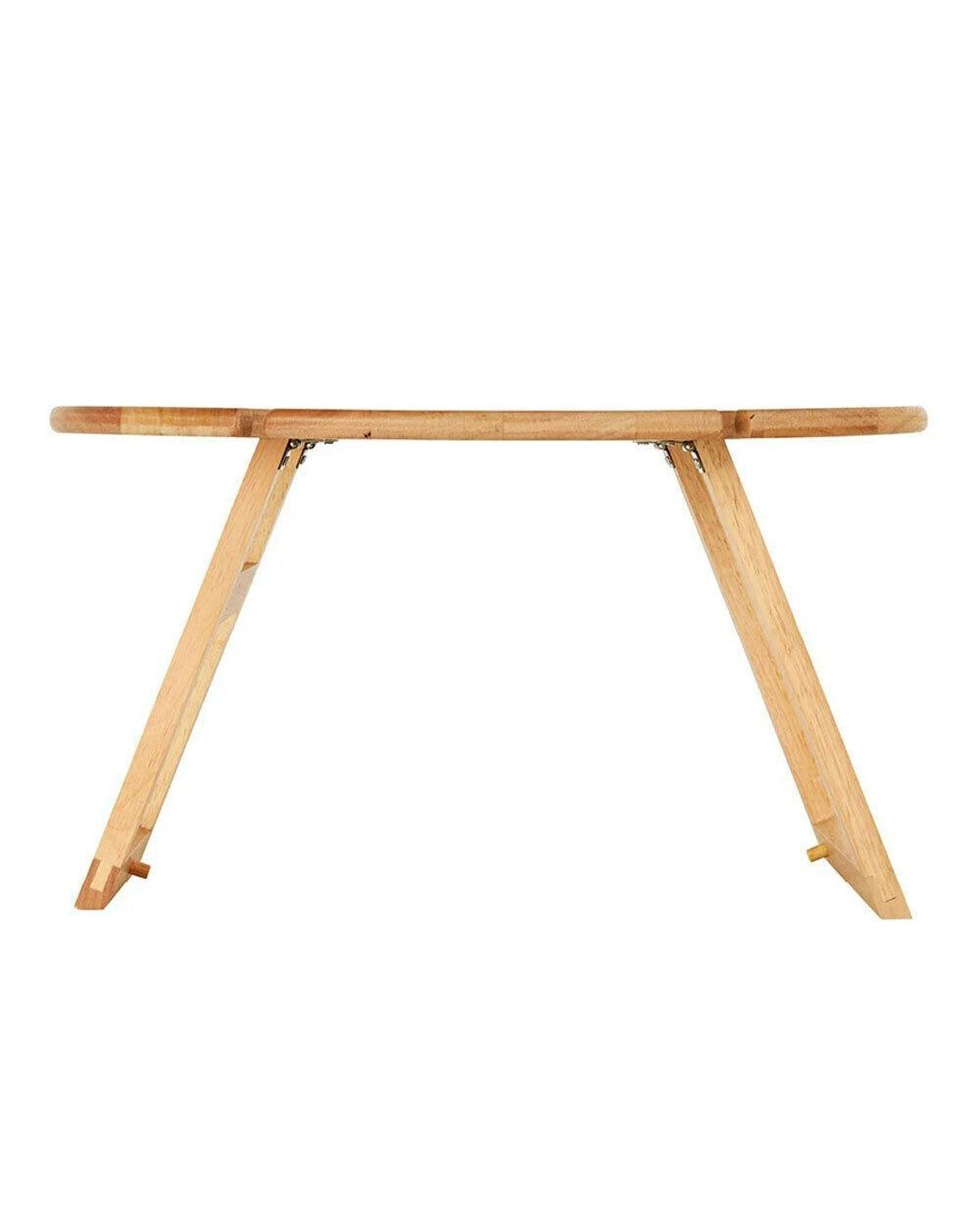 3 Stanley Rogers 50 x 25cm Travel Folding Timber Round Picnic Table, 3 of 6