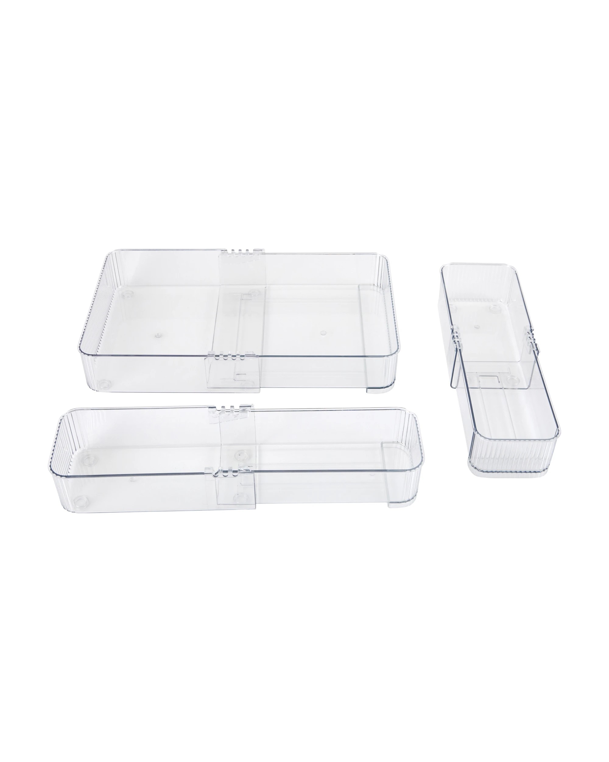 3 Clear Expandable Drawer Organiser, 3 of 9