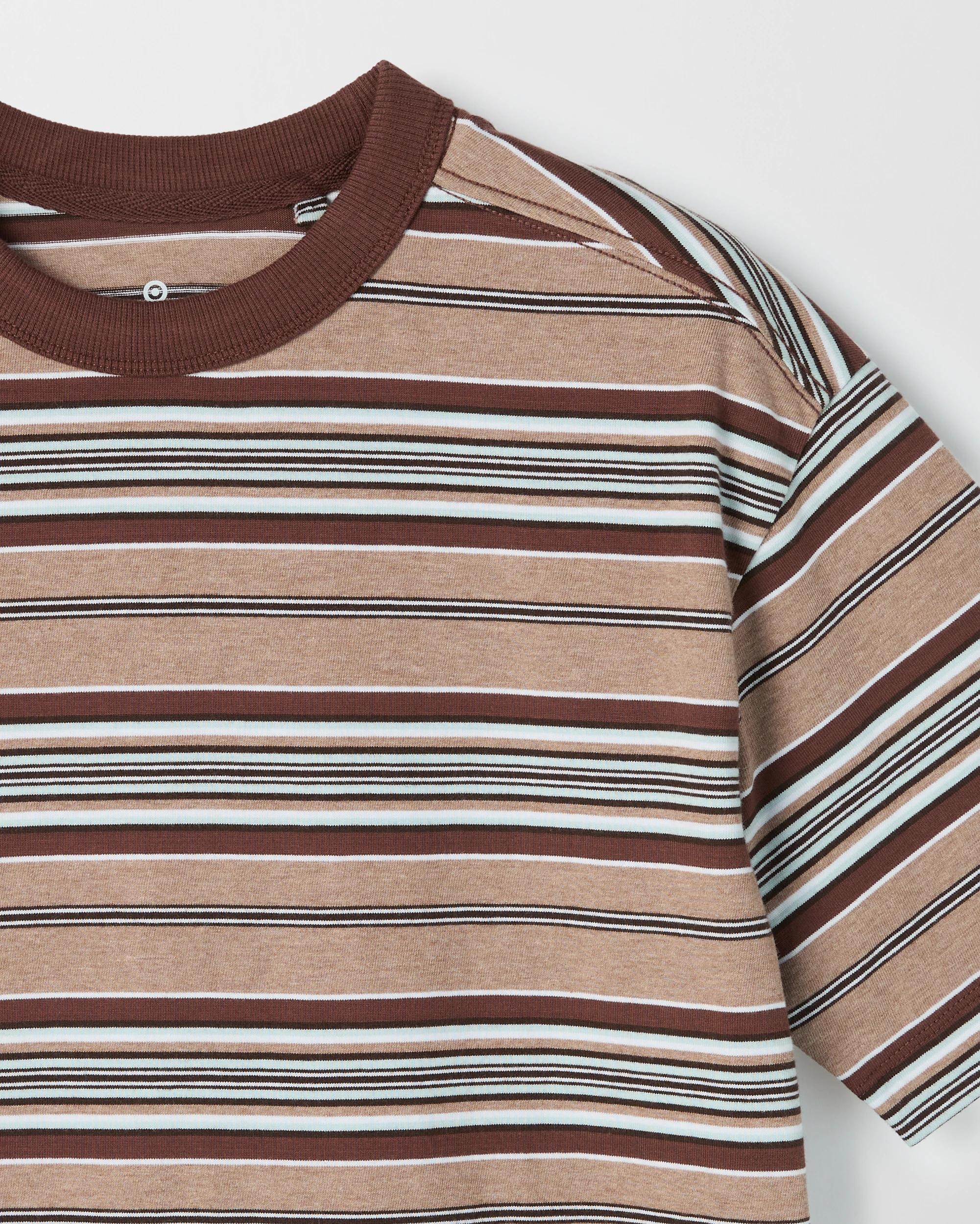 2 Target Kids Australian Cotton Blend Stripe T-Shirt BROWN MARLE, 2 of 2