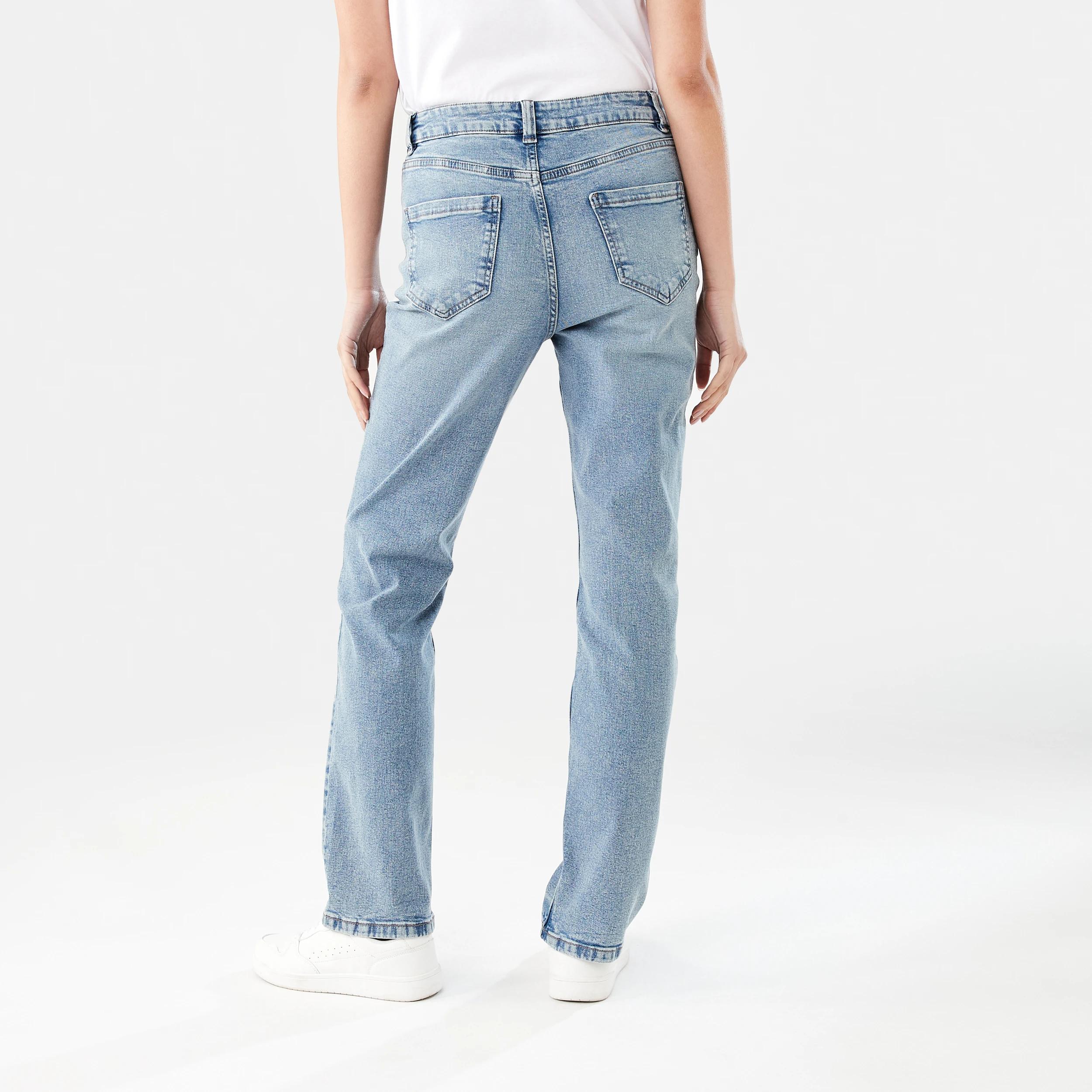 4 High Rise Straight Jeans MID WASH, 4 of 9