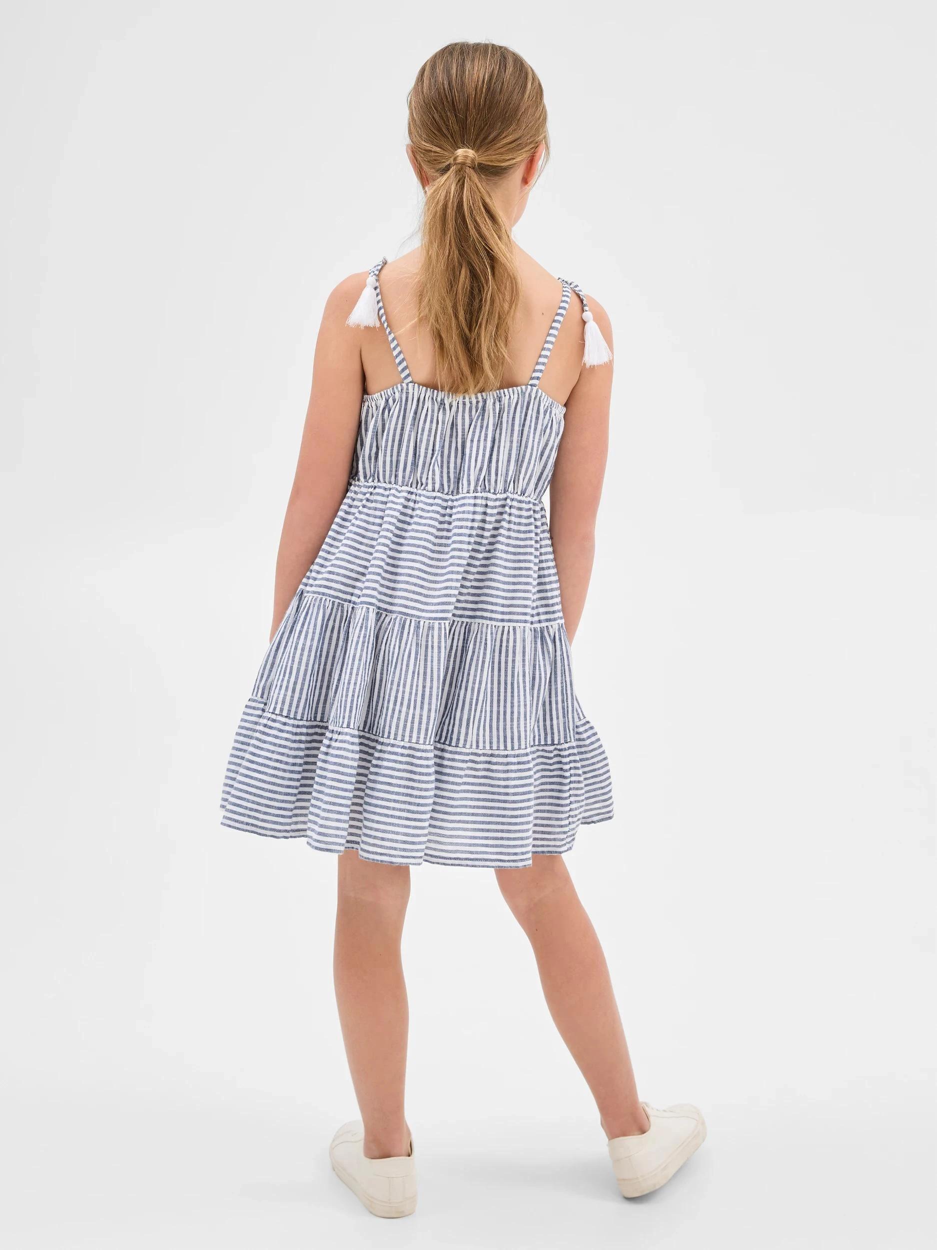 3 Target Woven Tiered Trextured Dress VINTAGE INDIGO STRIPE, 3 of 6