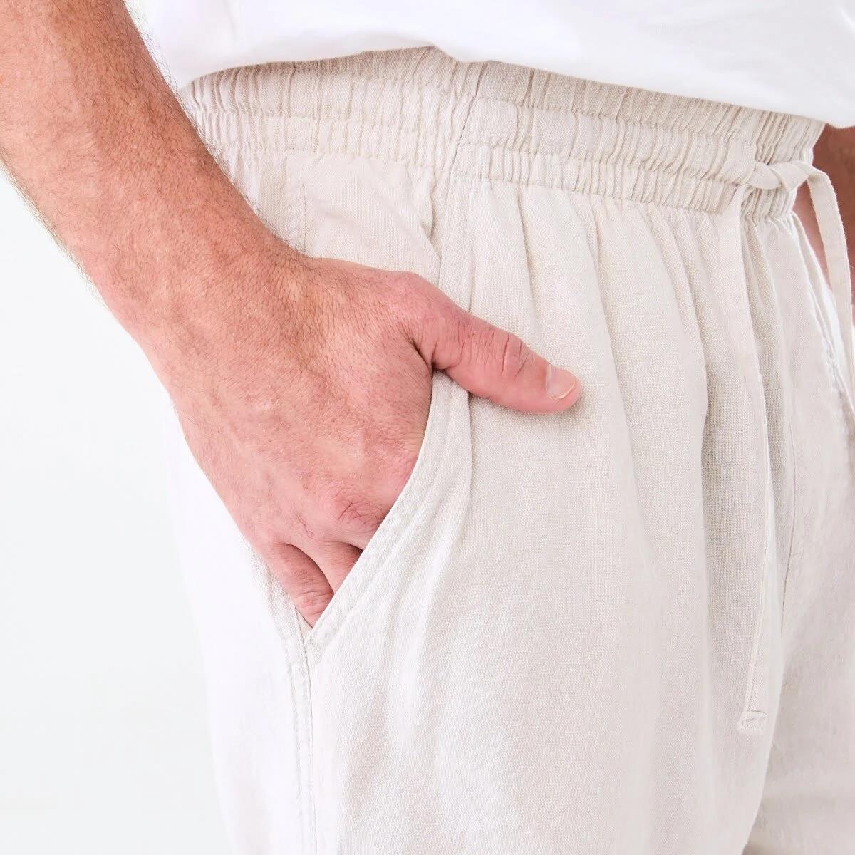 5 Linen Cargo Pants Bge Ntural, 5 of 6