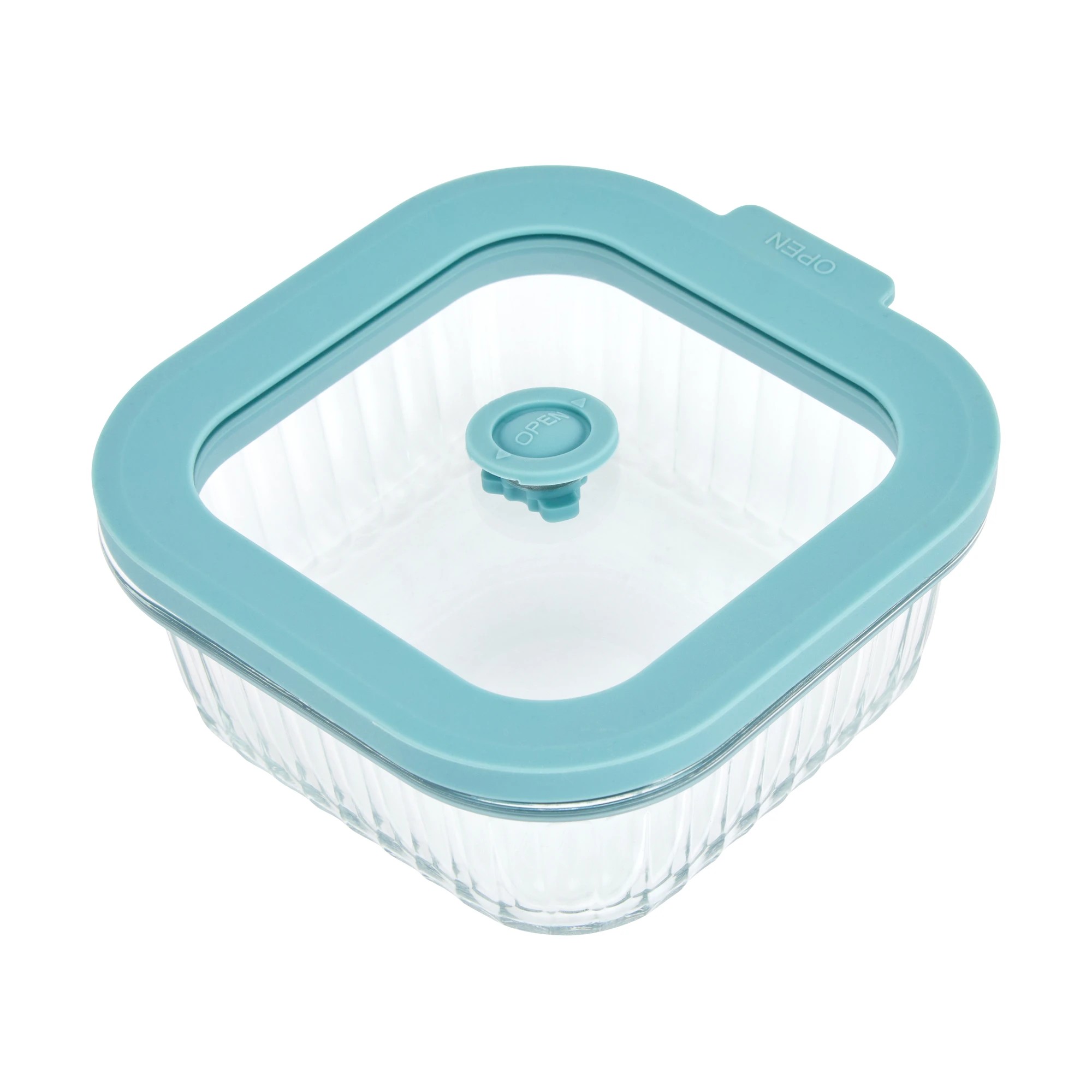 1 500ml Square Ribbed Glass Container, 1 of 4
