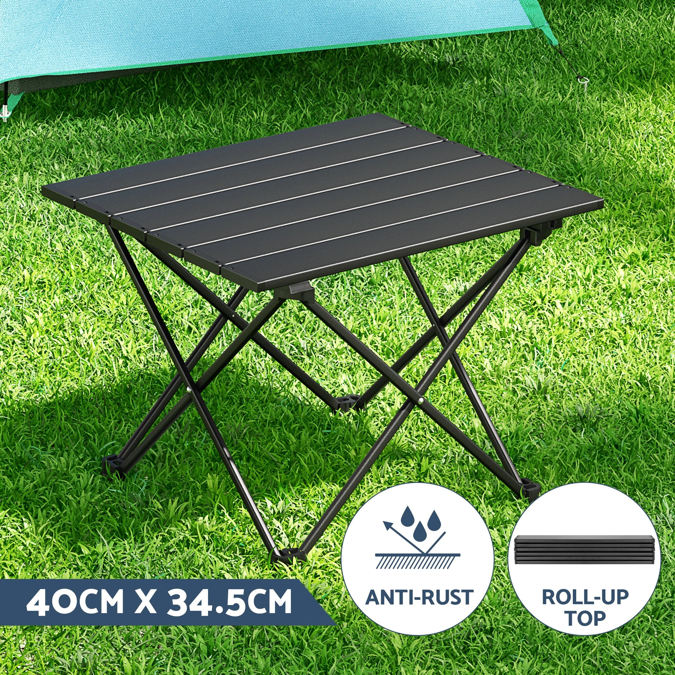 7 Weisshorn 3pc Camping Table Chair Set Outdoor Folding Aluminium Portable Picnic - Multi, 7 of 9
