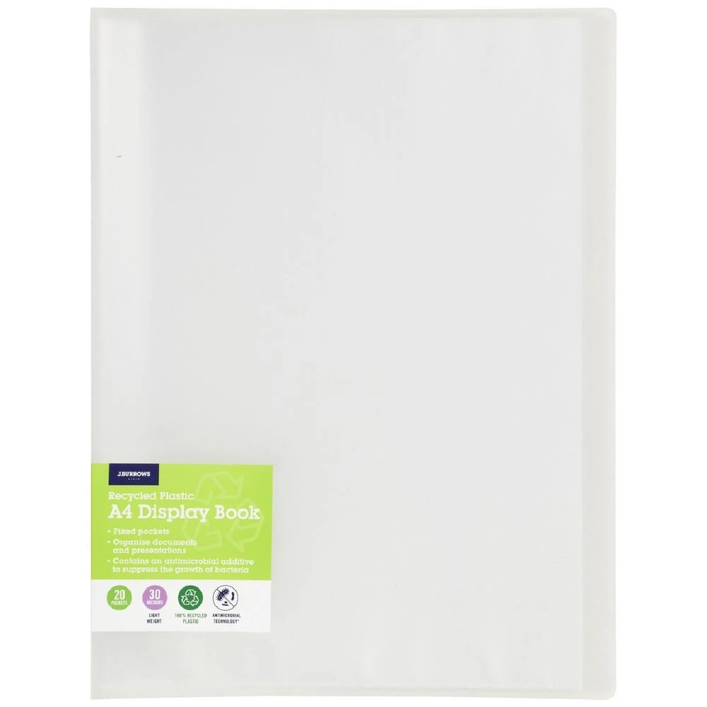 1 J.Burrows Antibacterial Display Book 20 Pockets Clear, 1 of 4