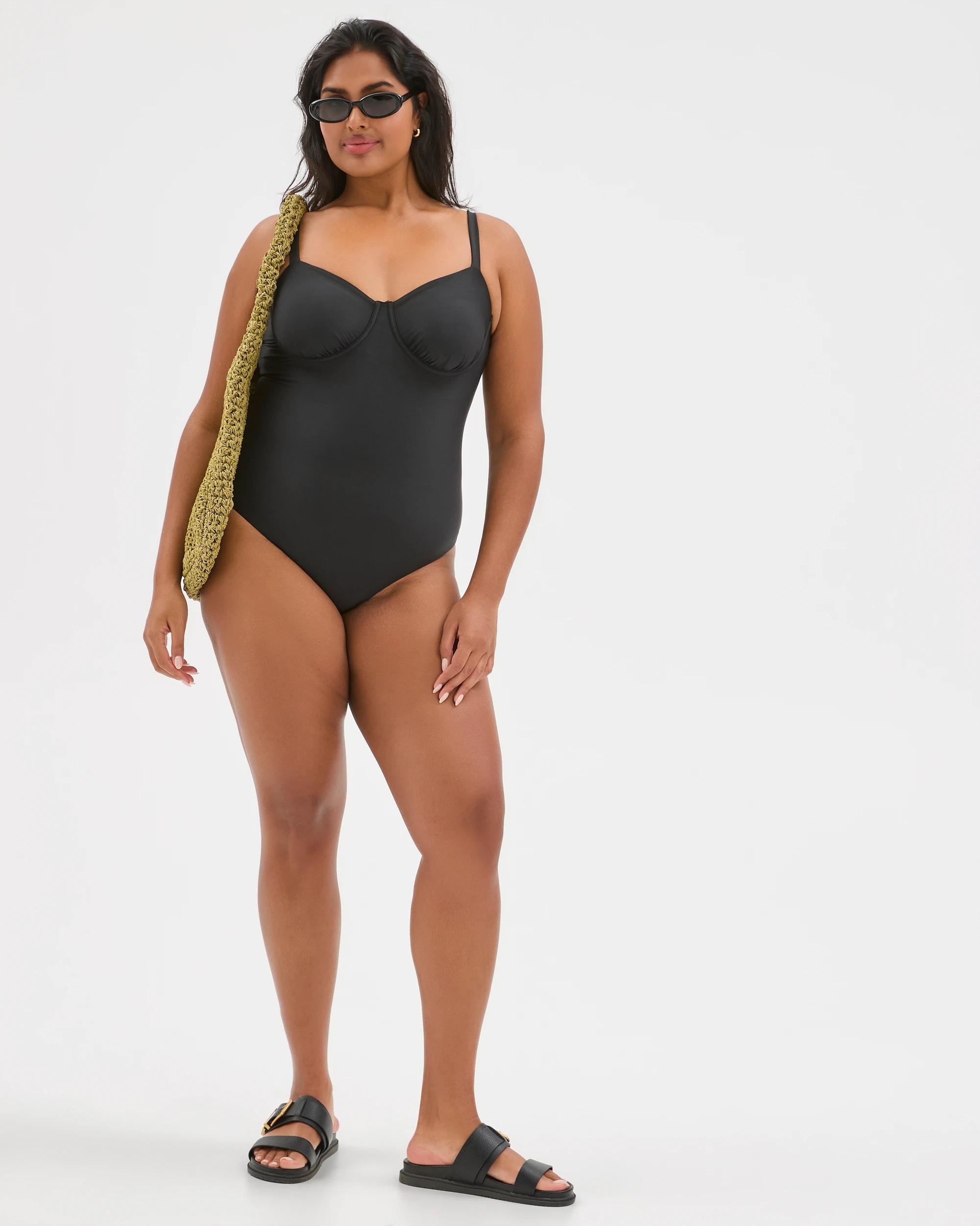 6 Target Woman Resort Demi Underwire Matte Micro One Piece Swimsuit BLACK, 6 of 10