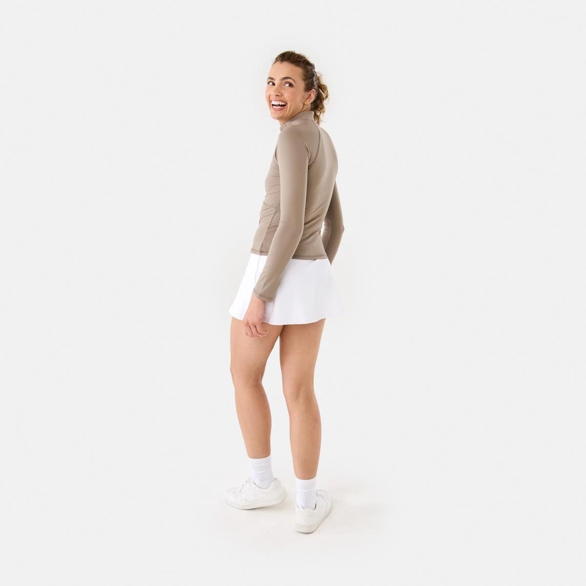 4 Active Womens Long Sleeve 1/4 Zip Ultrasoft Top DOLPHIN GREY, 4 of 6