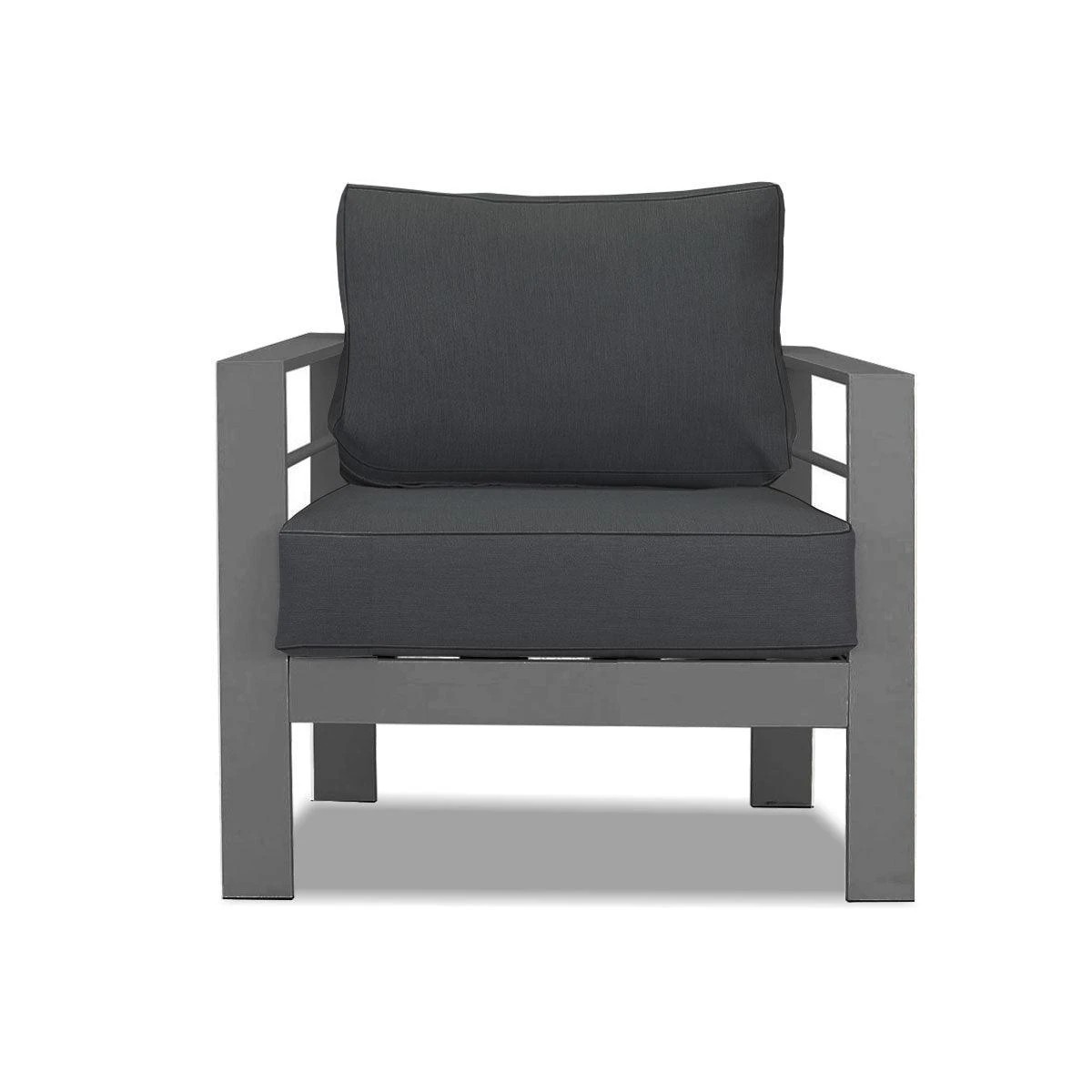 5 Moda Living Paris 4 Piece Charcoal Aluminium Sofa Lounge Set - Dark Grey Cushion - Charcoal, 5 of 7