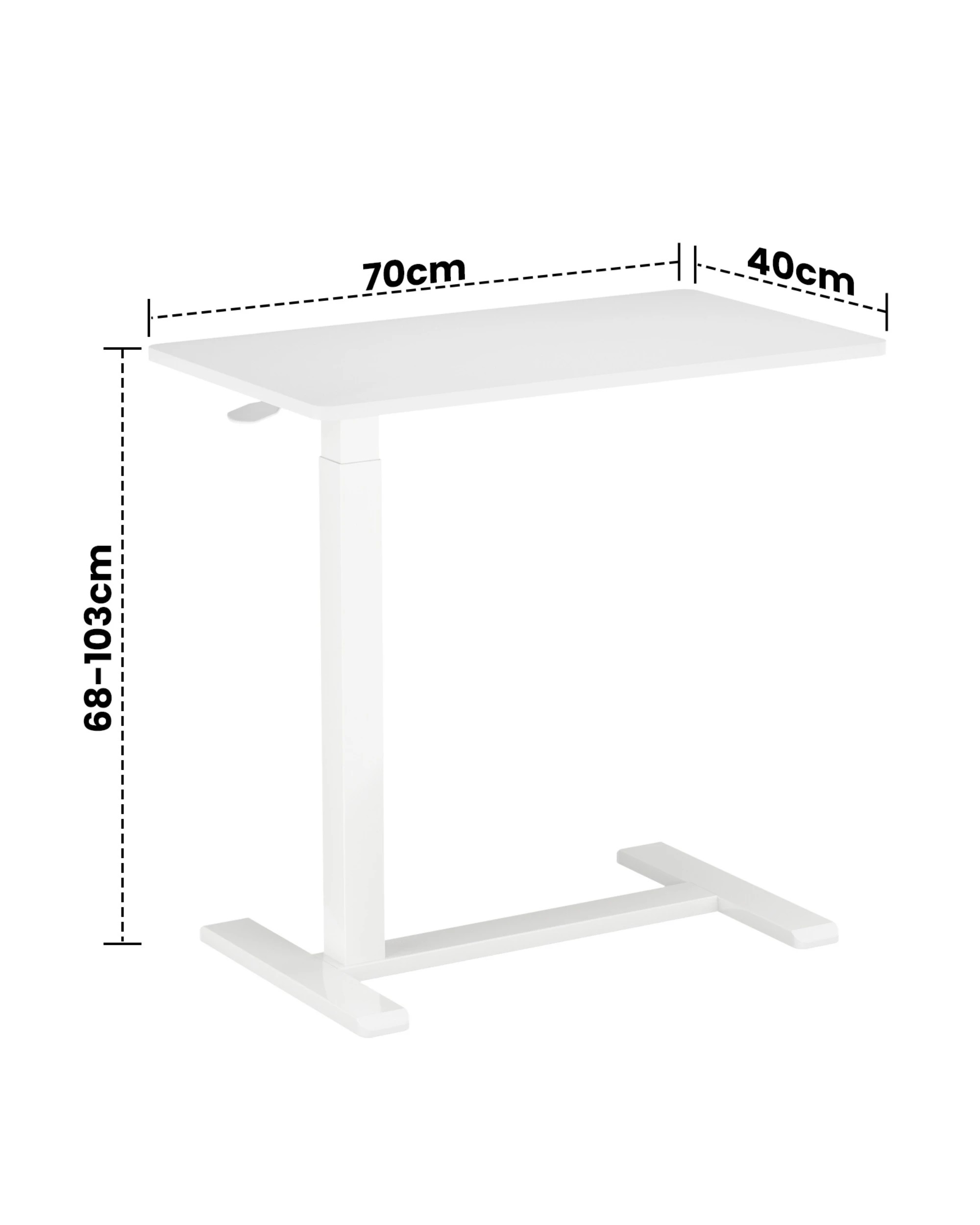 2 Advwin Mobile Standing Desk Pneumatic Height Adjustable Laptop Desk 70cm - White, 2 of 8