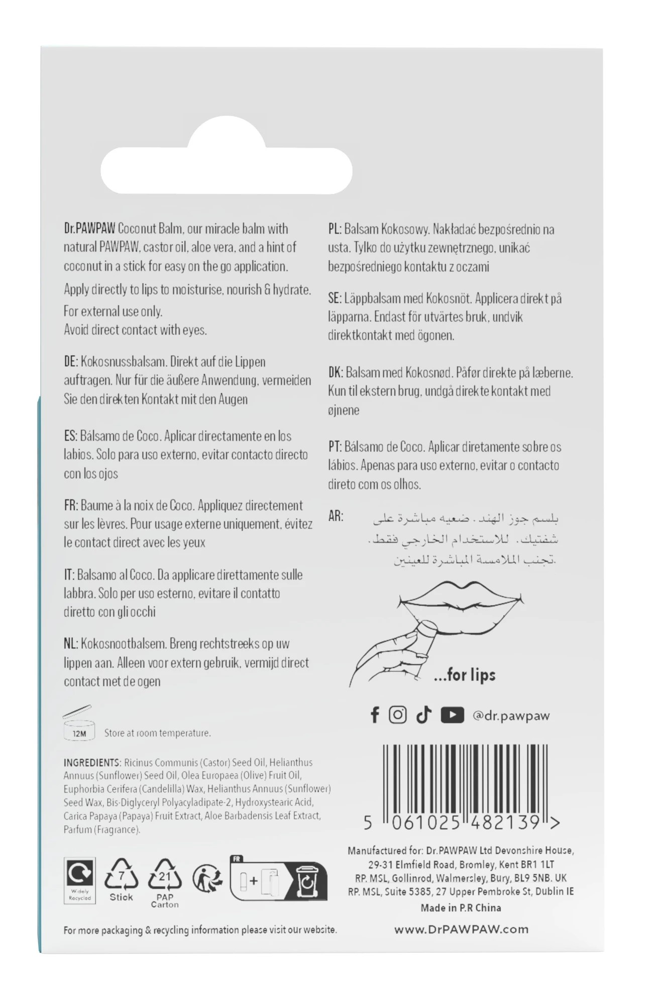 2 Dr. PAWPAW Lip Balm Stick - Coconut, 2 of 2