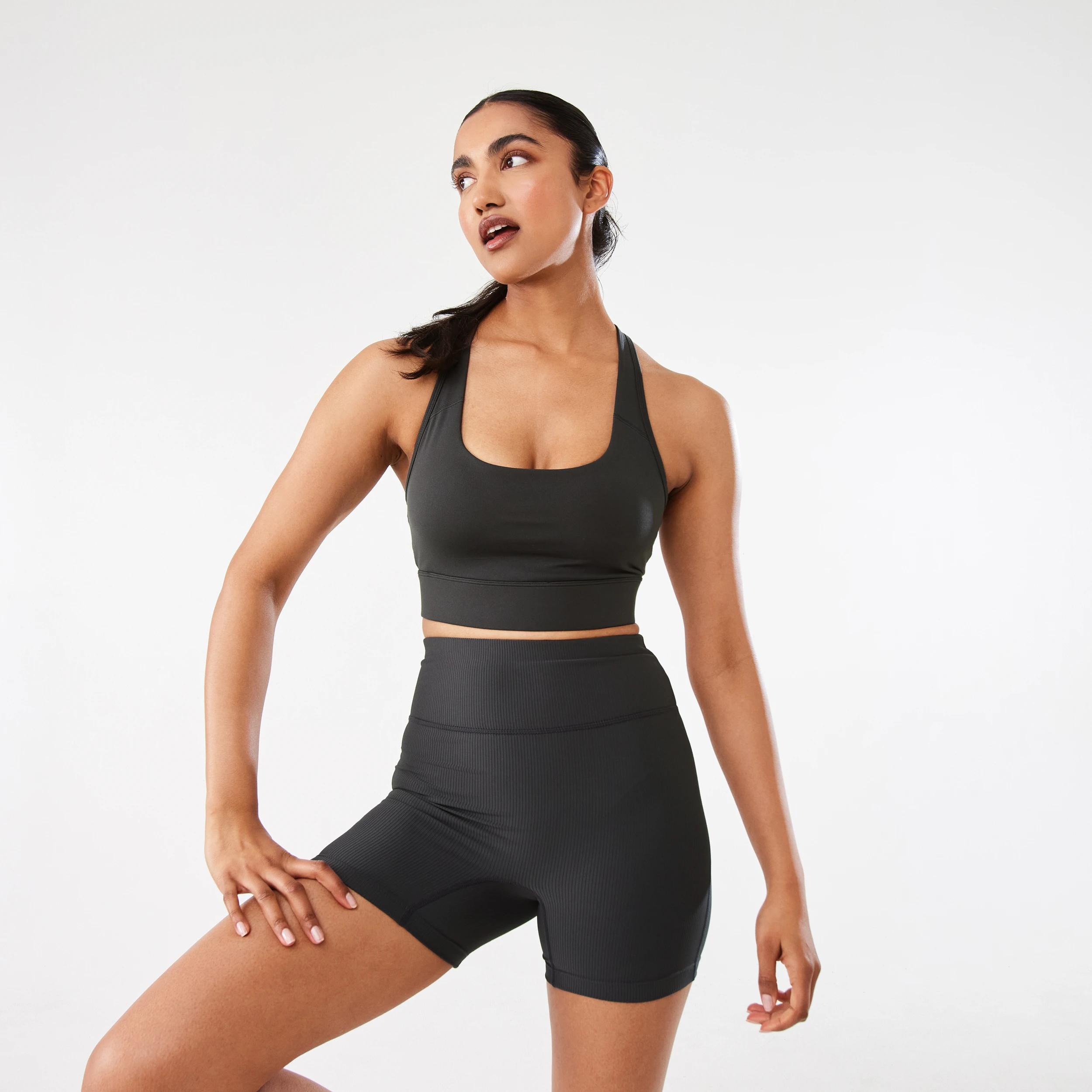 6 Active Womens Rib Bike Shorts DARKISH GREY, 6 of 6