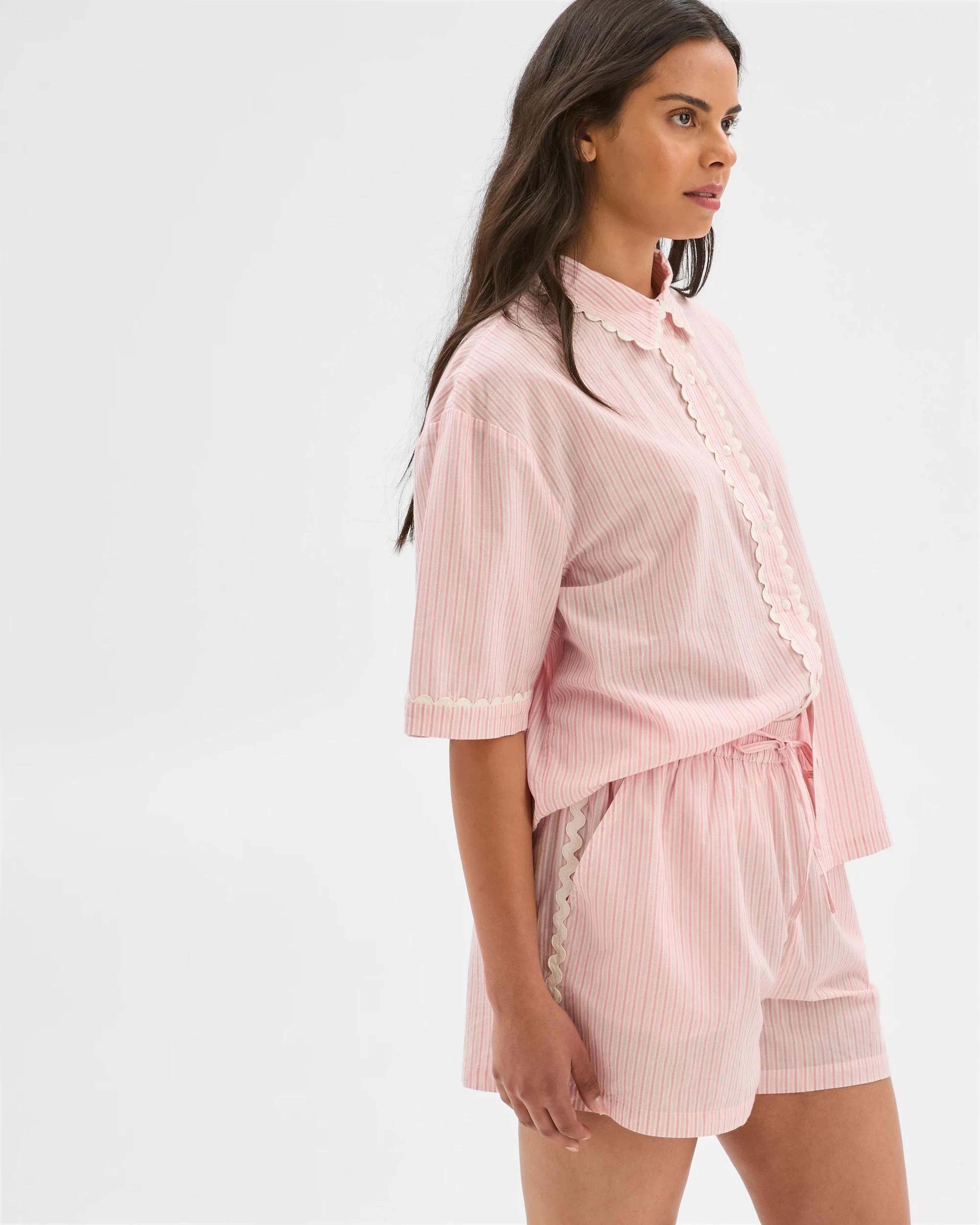 4 Target Woman Womens Australian Cotton Ricrac Short Pyjama Set PINK STRIPE, 4 of 6