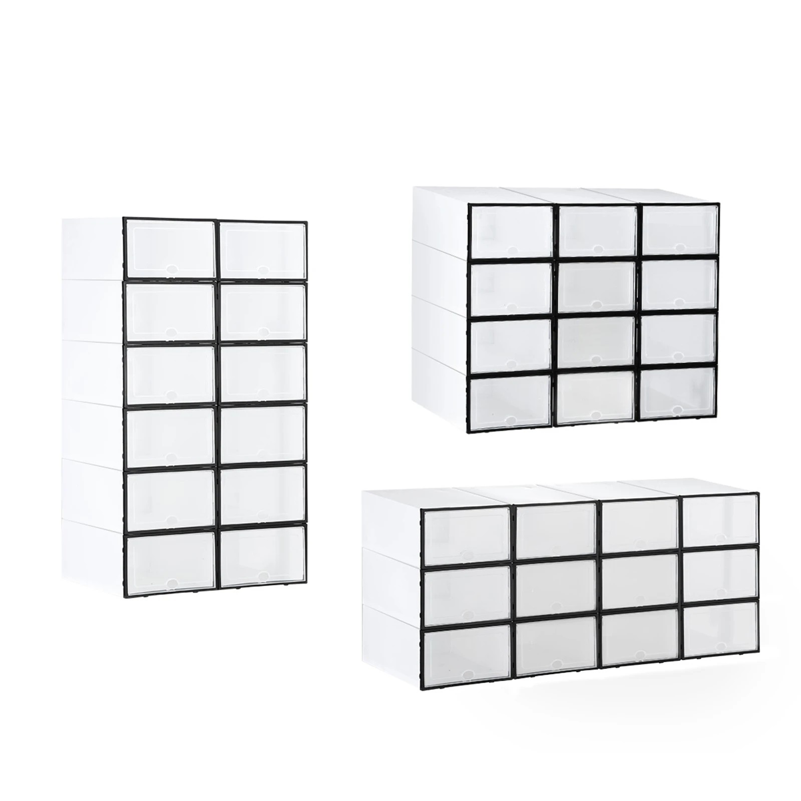 3 Ausway 24PCS Plastic Shoe Display Cases Stackable Storage Organiser Box White, 3 of 6