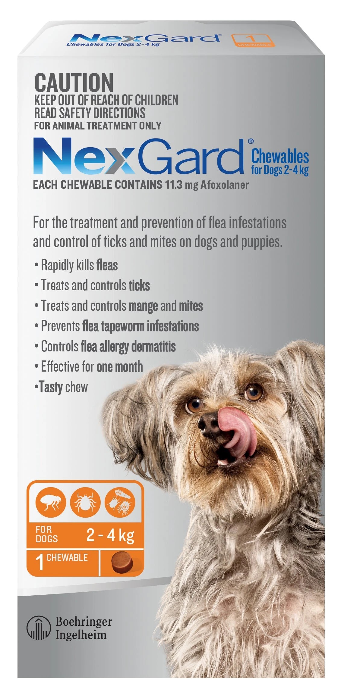 1 Nexgard For Dogs Orange Small 2.0-4kg - 3 Months Supply, 1 of 2