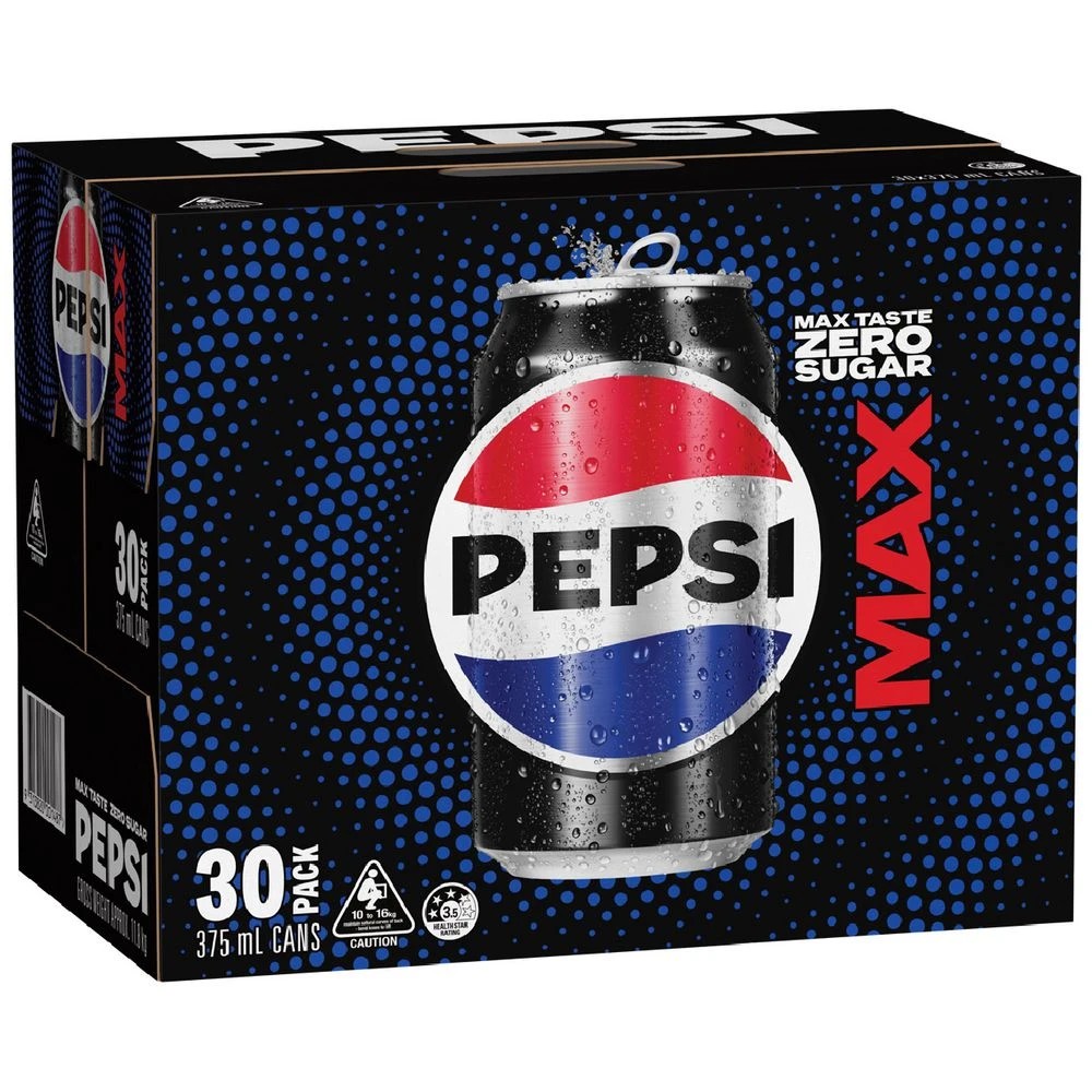1 Pepsi Max Cans 375mL 30 Pack, 1 of 2