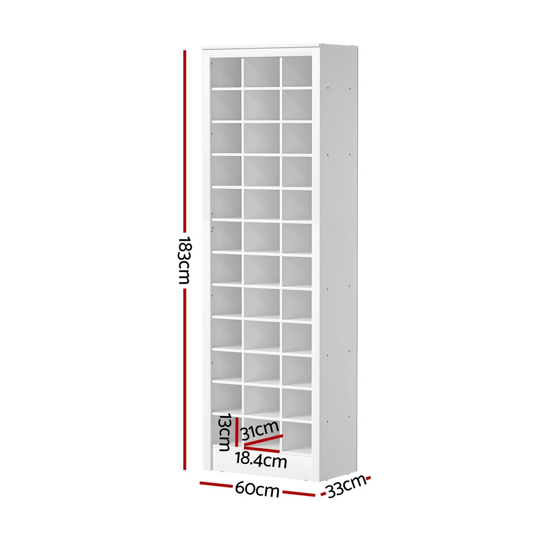 3 Artiss Shoe Rack 12-tier 36 Pairs Storage - White, 3 of 3
