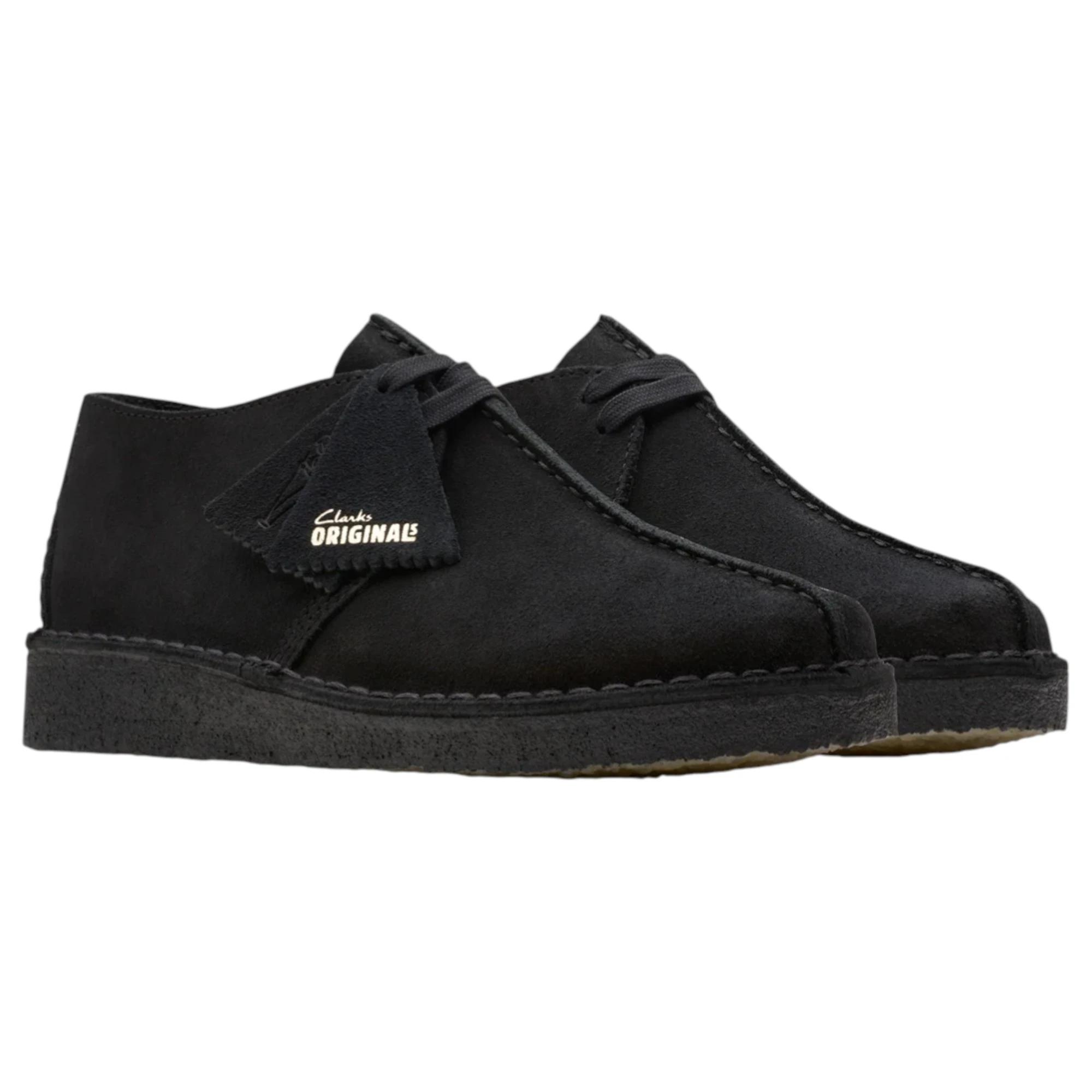 3 Clarks Mens Desert Trek Formal Suede Lace Up Shoes BLACK SUEDE, 3 of 7