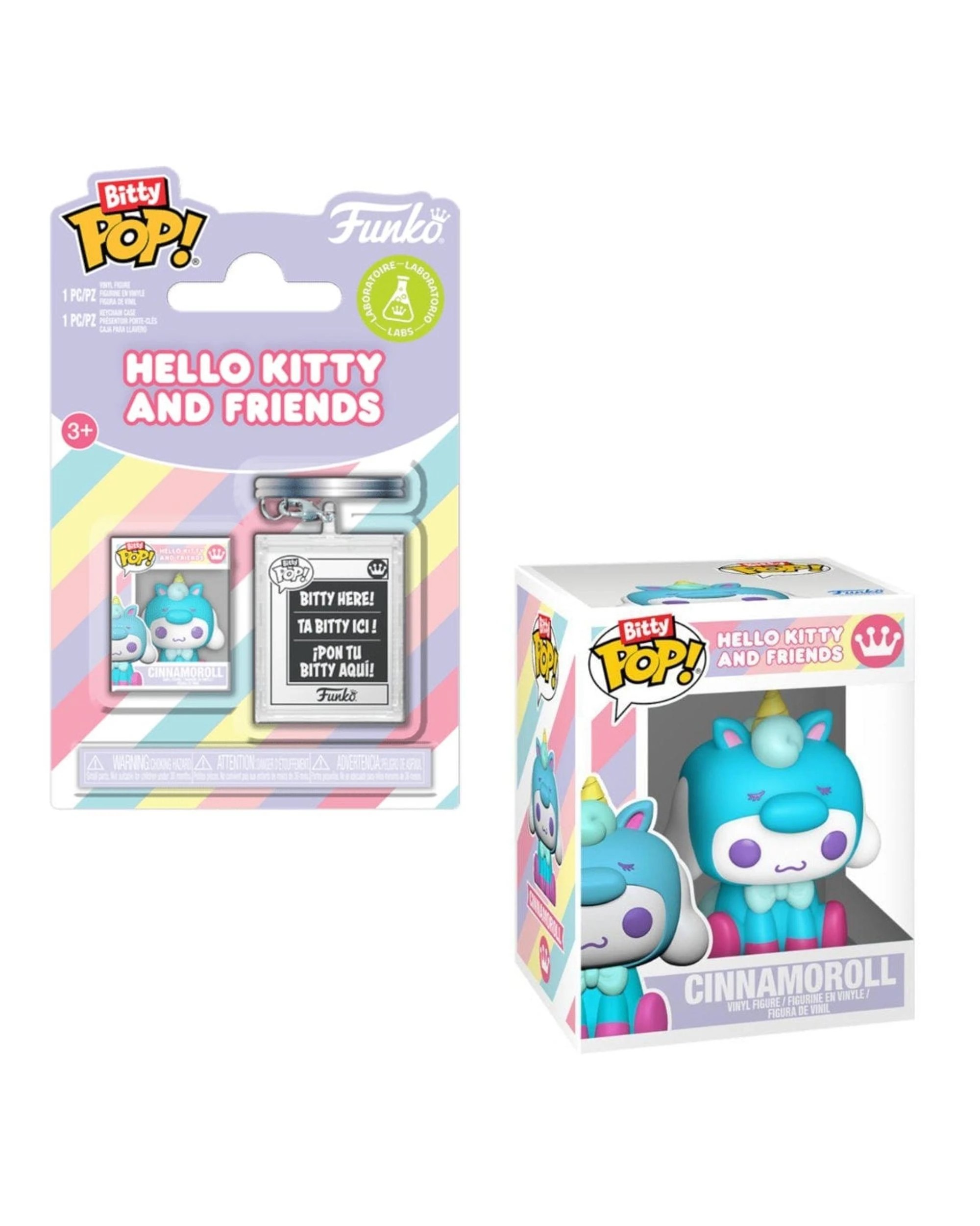 1 Sanrio Hello Kitty and Friends Cinnamoroll Unicorn Bitty POP! Vinyl with Keychain Case, 1 of 3