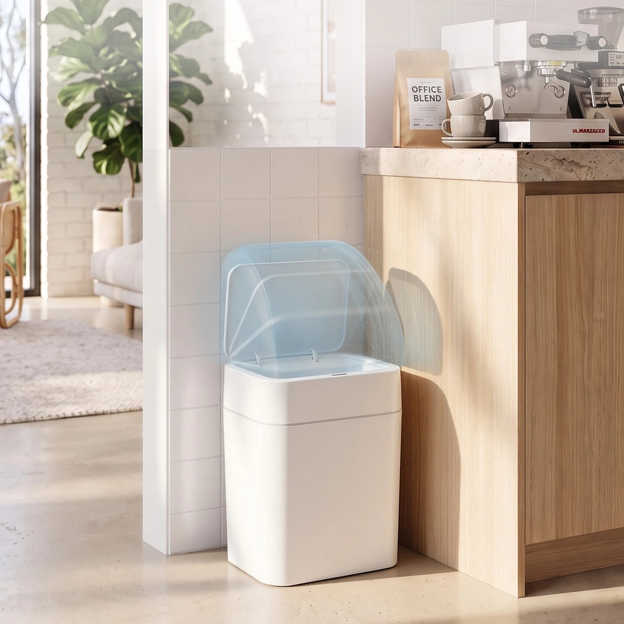 7 Artiss Rubbish Bin 12L 2-Pack Sensor Kitchen Automatic Motion Touchless - White, 7 of 9