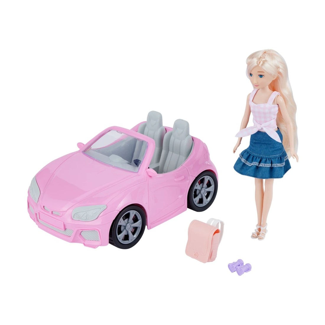 1 4 Piece Fashion Doll Sports Car Playset, 1 of 10