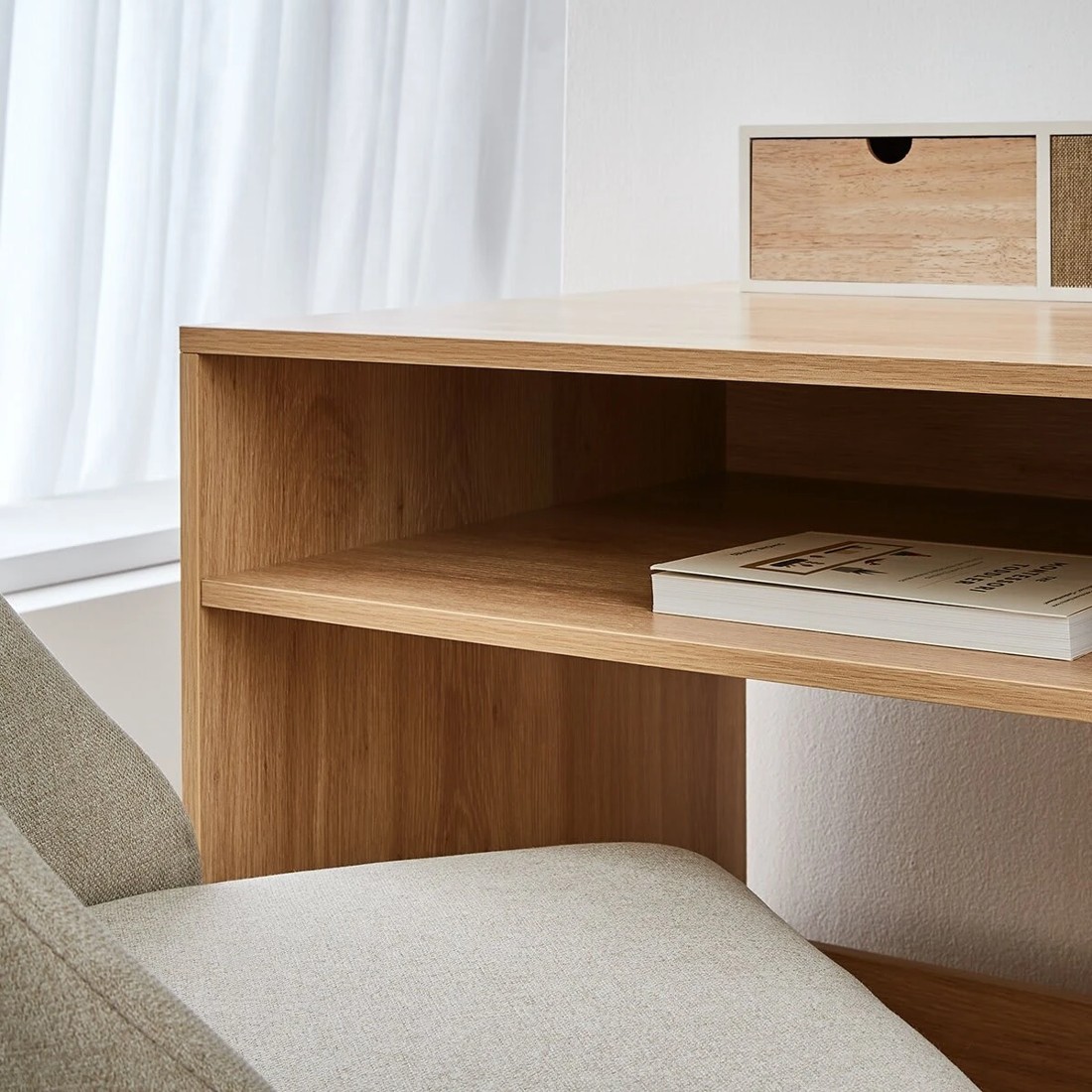 6 Desk with Storage - Oak, 6 of 9