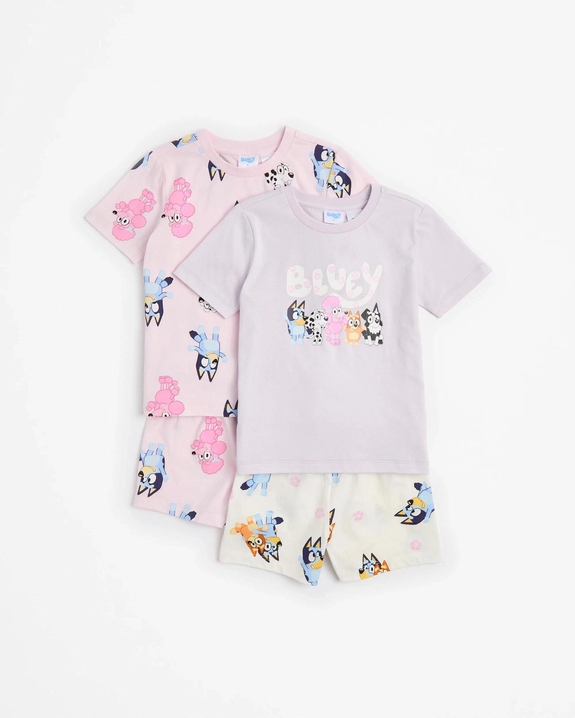 1 Bluey Australian Cotton Younger Girls 2 Pack Short Pyjama Set MULTI, 1 of 6