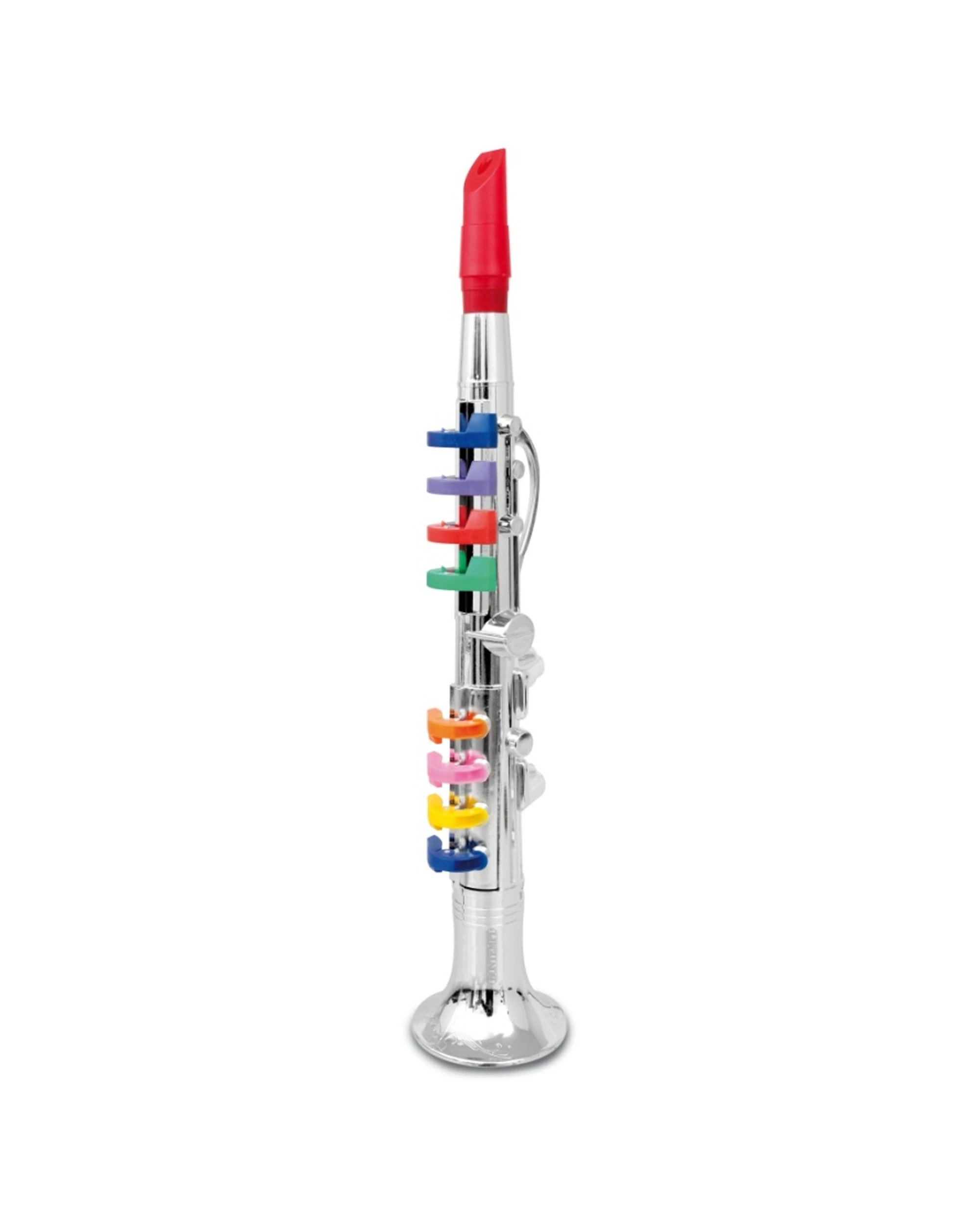 1 Bontempi Clarinet With 8 Coloured Keys Musical Instrument 42cm - Silver, 1 of 3