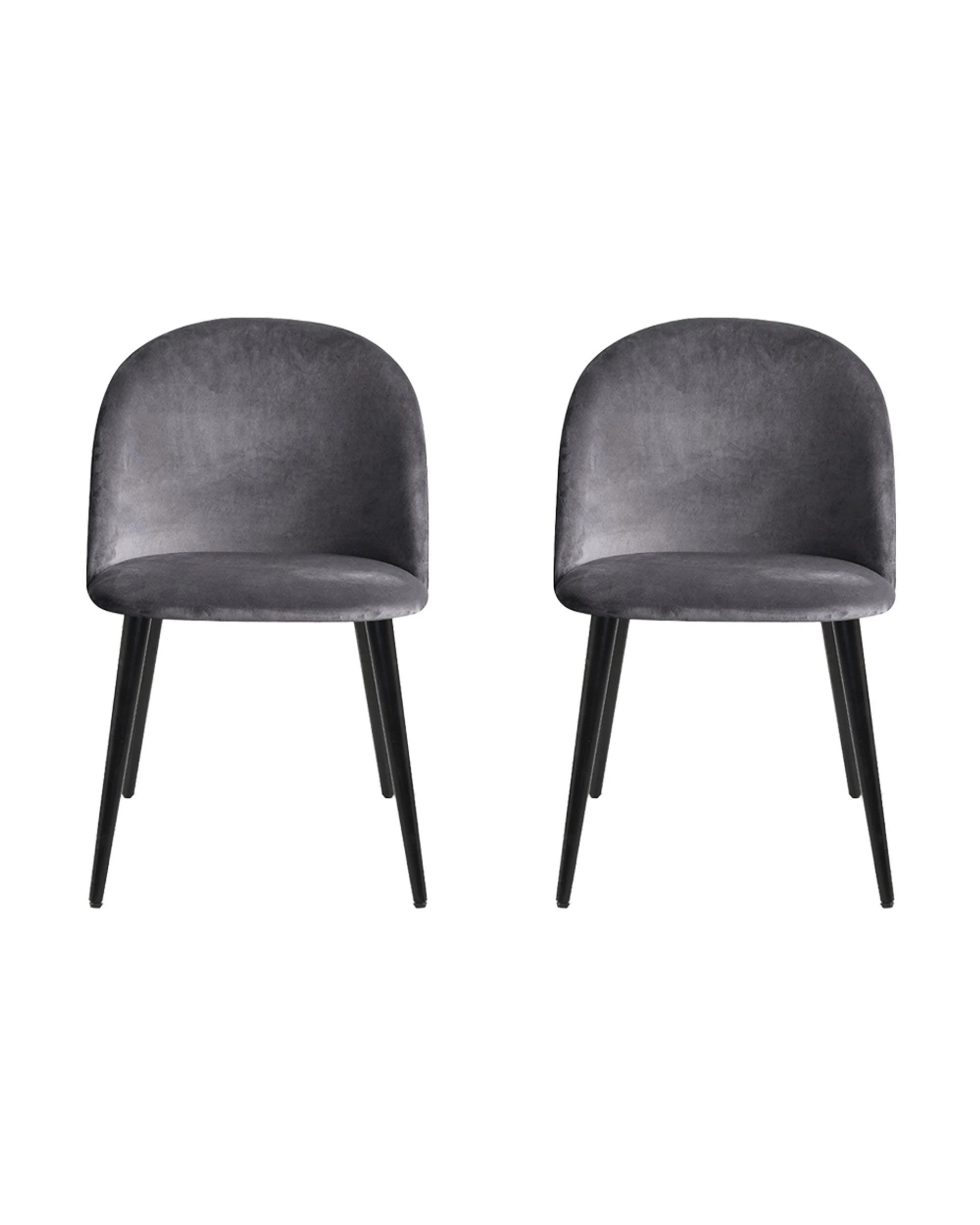 3 Artiss Dining Chairs Set of 2 Velvet Solid Curved Dark - Black, 3 of 8