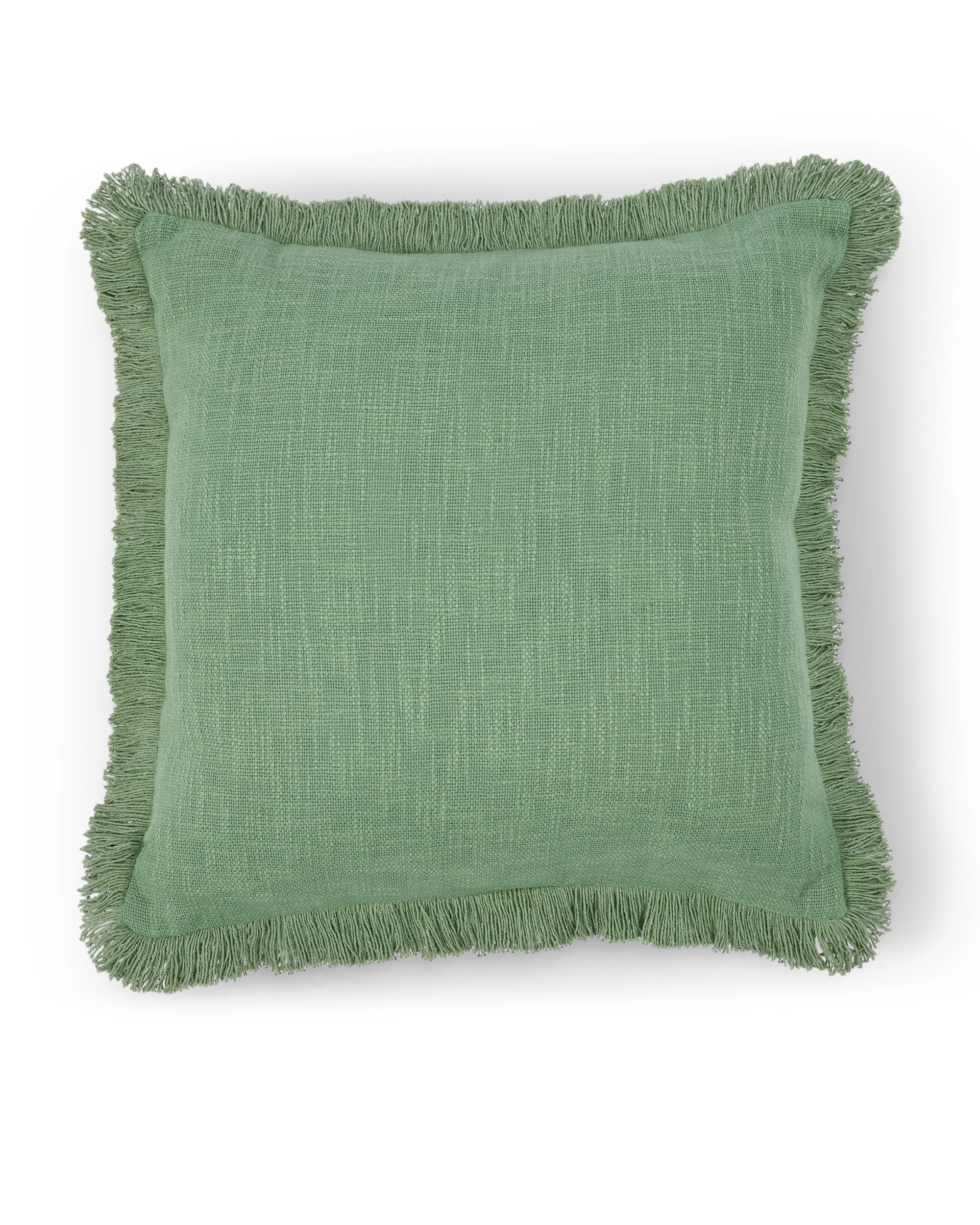 1 50cm Fringed Cushion - Green, 1 of 4