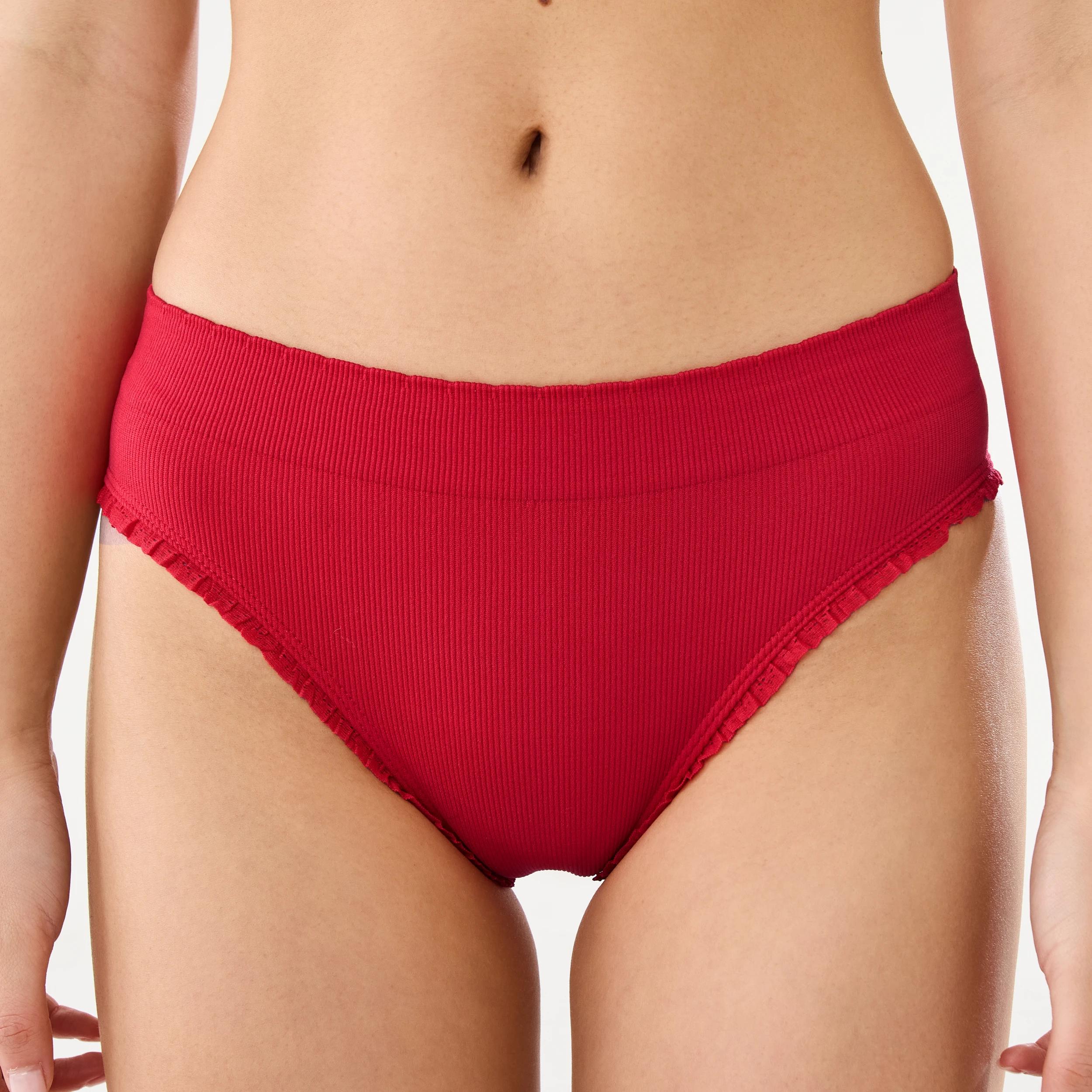 4 3 Pack Seamfree Rib Bikini Briefs Ma Cherie, Polka Dot, Strawberry, 4 of 8