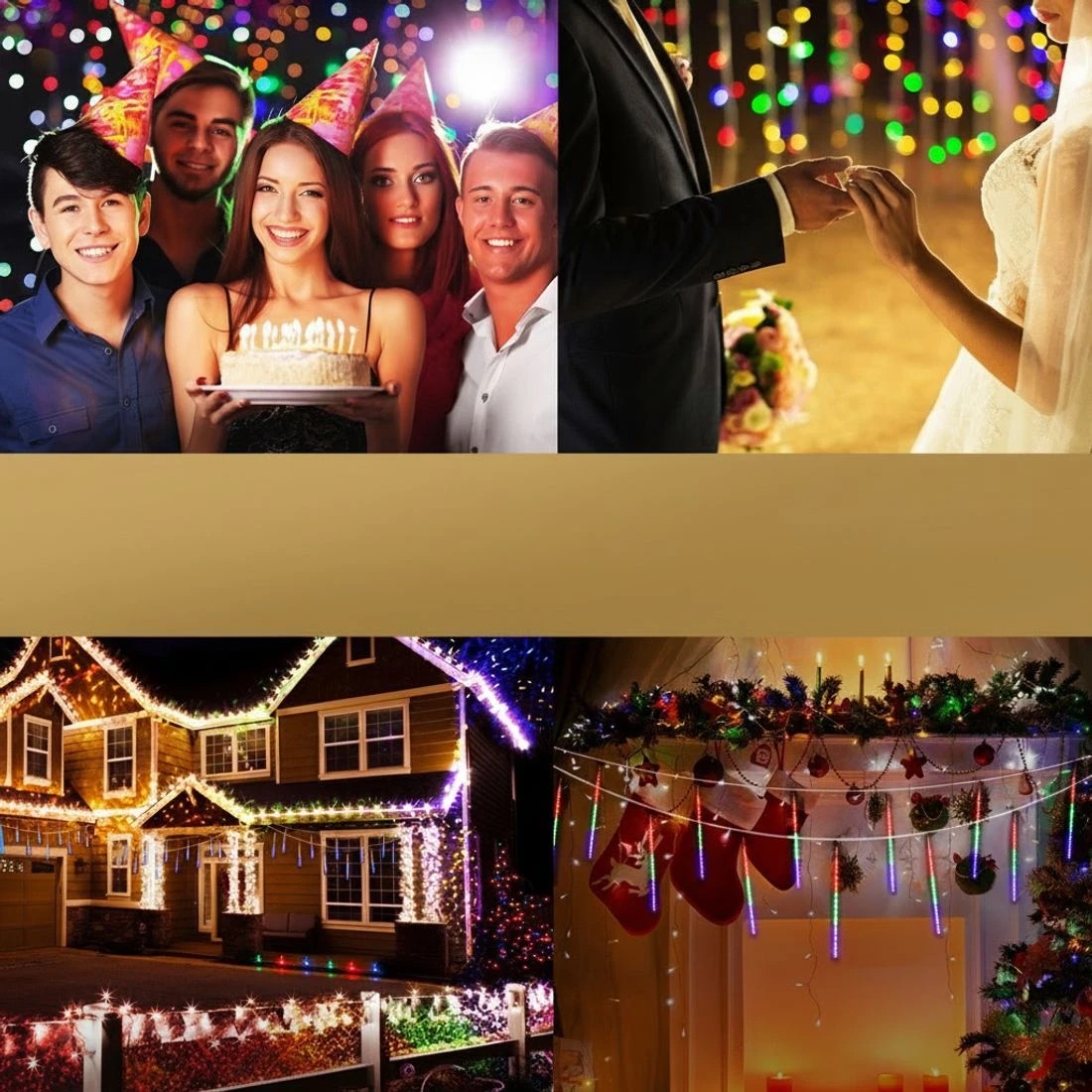 5 Jingle Jollys 7M Christmas Lights Shower Light 288 LED Icicle Falling Metor - Multi, 5 of 7